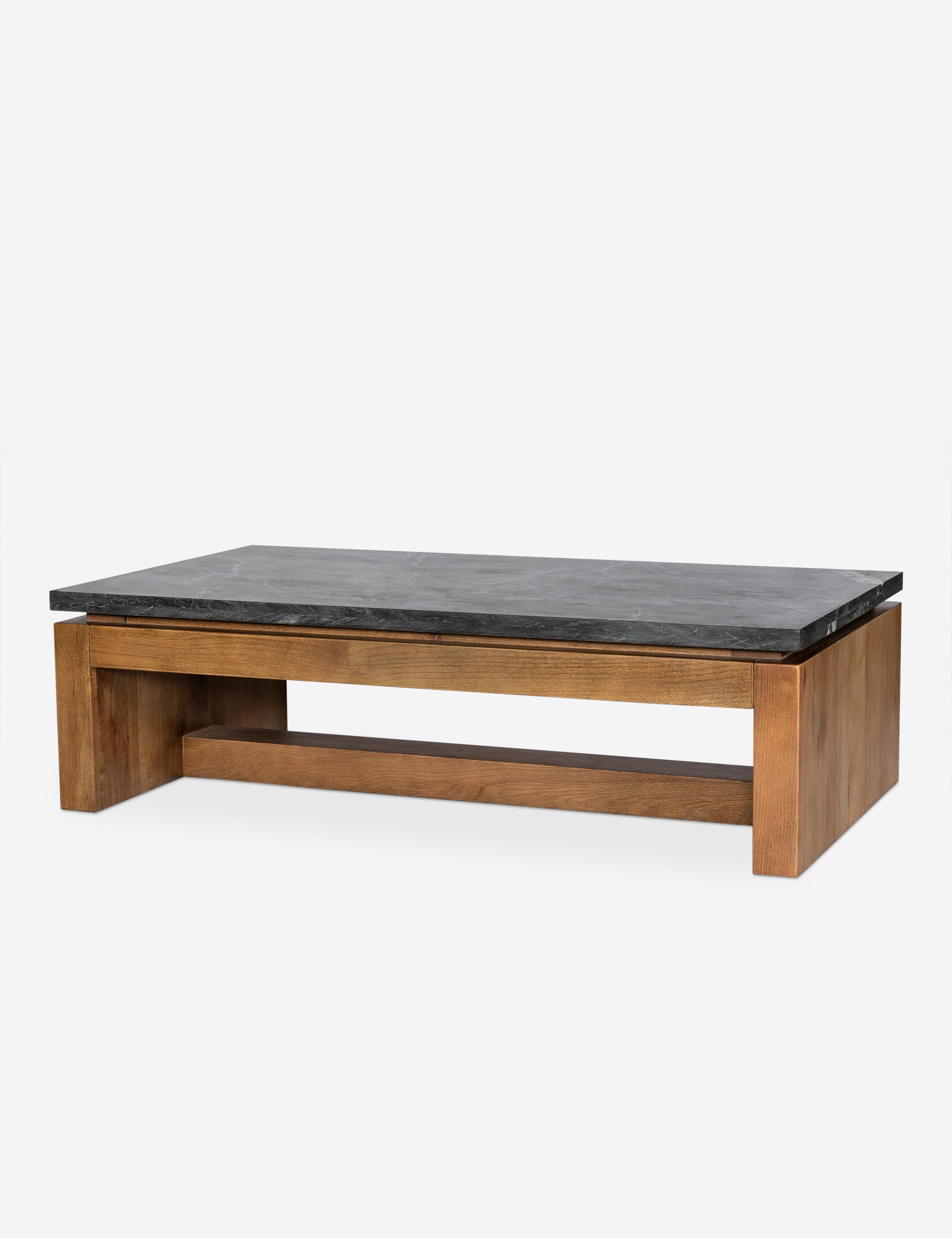 Modern Brickell Coffee Table for Living Room - Solid Wood Mid-Century Design with Storage Shelf - Perfect for Small Spaces, Apartments & Home Decor