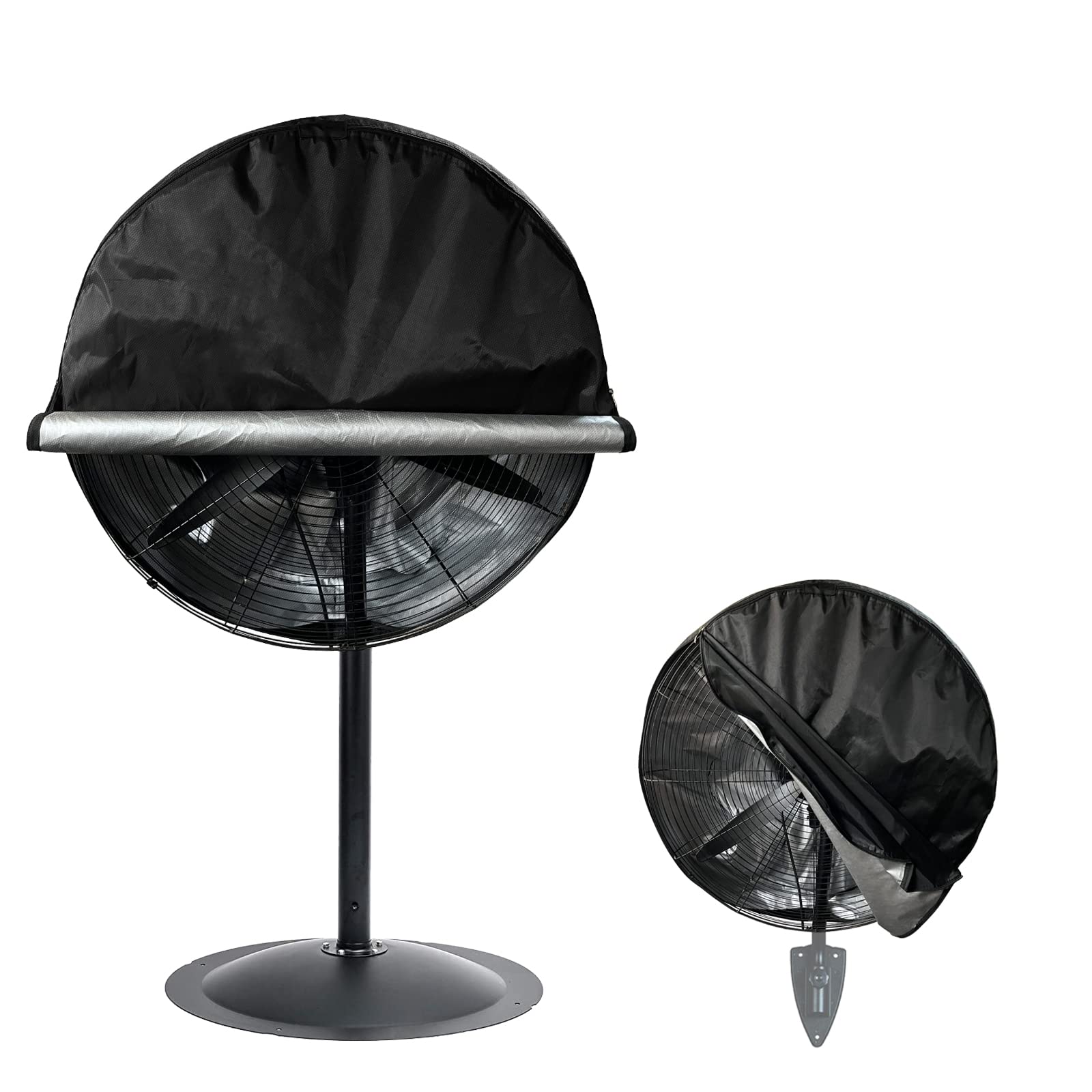 Bitubi Heavy Duty 600D Oxford Industrial Fan Cover - Waterproof & Dustproof Outdoor Fan Protector for 20-24 Inch Wall Mount and Pedestal Fans (Black) - Perfect for Patio, Garage, Warehouse, and Workshop Use