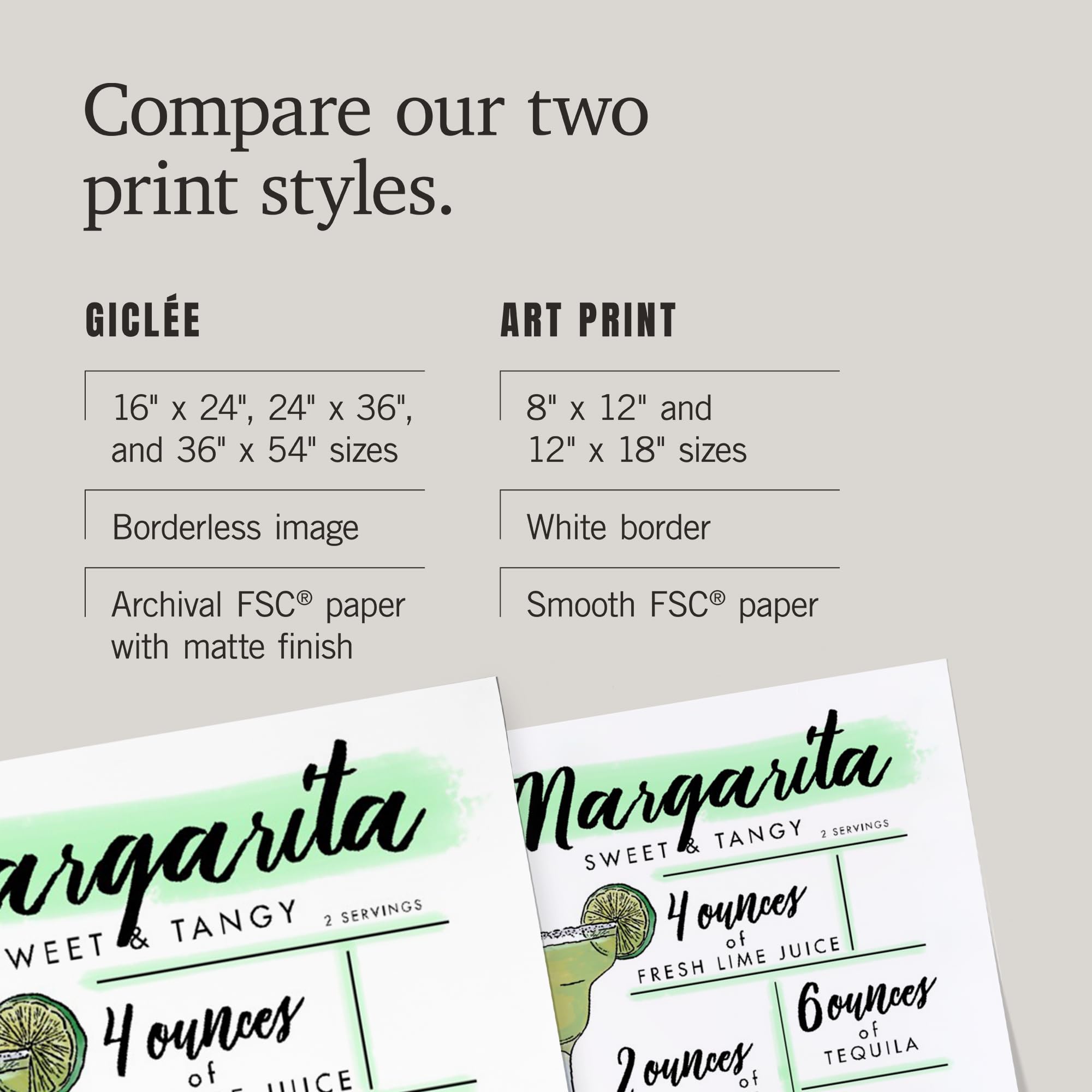 Lantern Press 16x24 Inch Premium Giclee Art Print - Margarita Cocktail Recipe Wall Decor for Home Bar, Kitchen & Dining Room