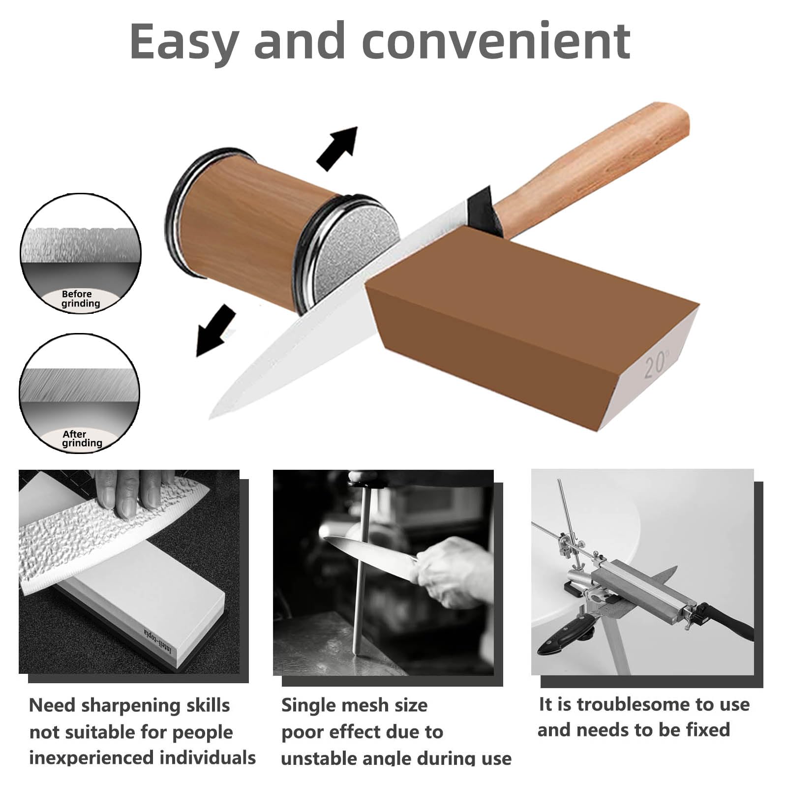 Premium Rolling Knife Sharpener Kit with 4 Diamond & 2 Corundum Discs - 15° & 20° Magnetic Angle Guide for Kitchen Knives - Work Sharp Professional Sharpening System (SET-B) - Perfect for Home Chefs & Professional Cooks to Maintain Razor-Sharp Blades