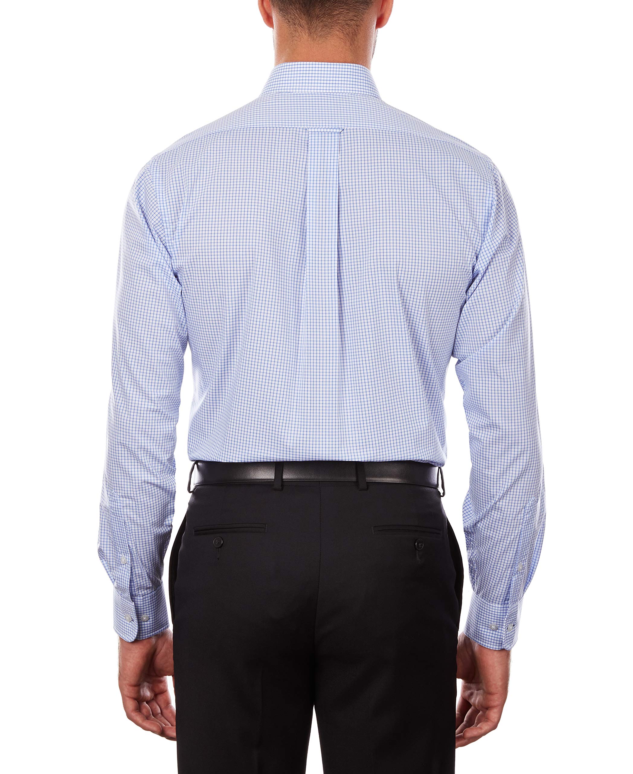 IZOD Men's Regular Fit Stretch Check Button-Down Collar Dress Shirt | Comfortable Office & Business Attire | Perfect for Work, Interviews & Formal Events