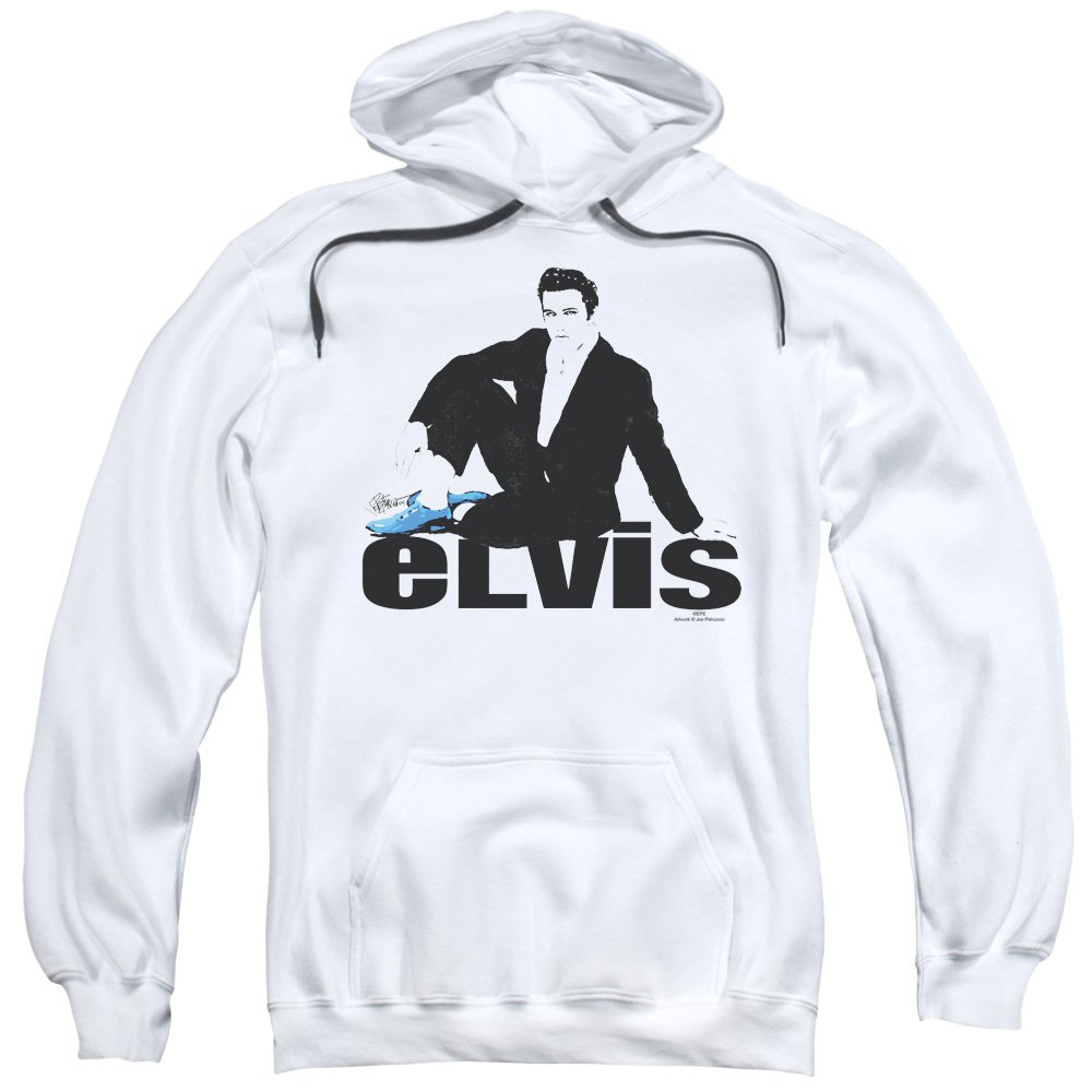 Elvis Presley Men's Blue Suede Pullover Hoodie Sweatshirt - Vintage Rock Music Fan Gift, Casual Wear for Concerts & Everyday Style