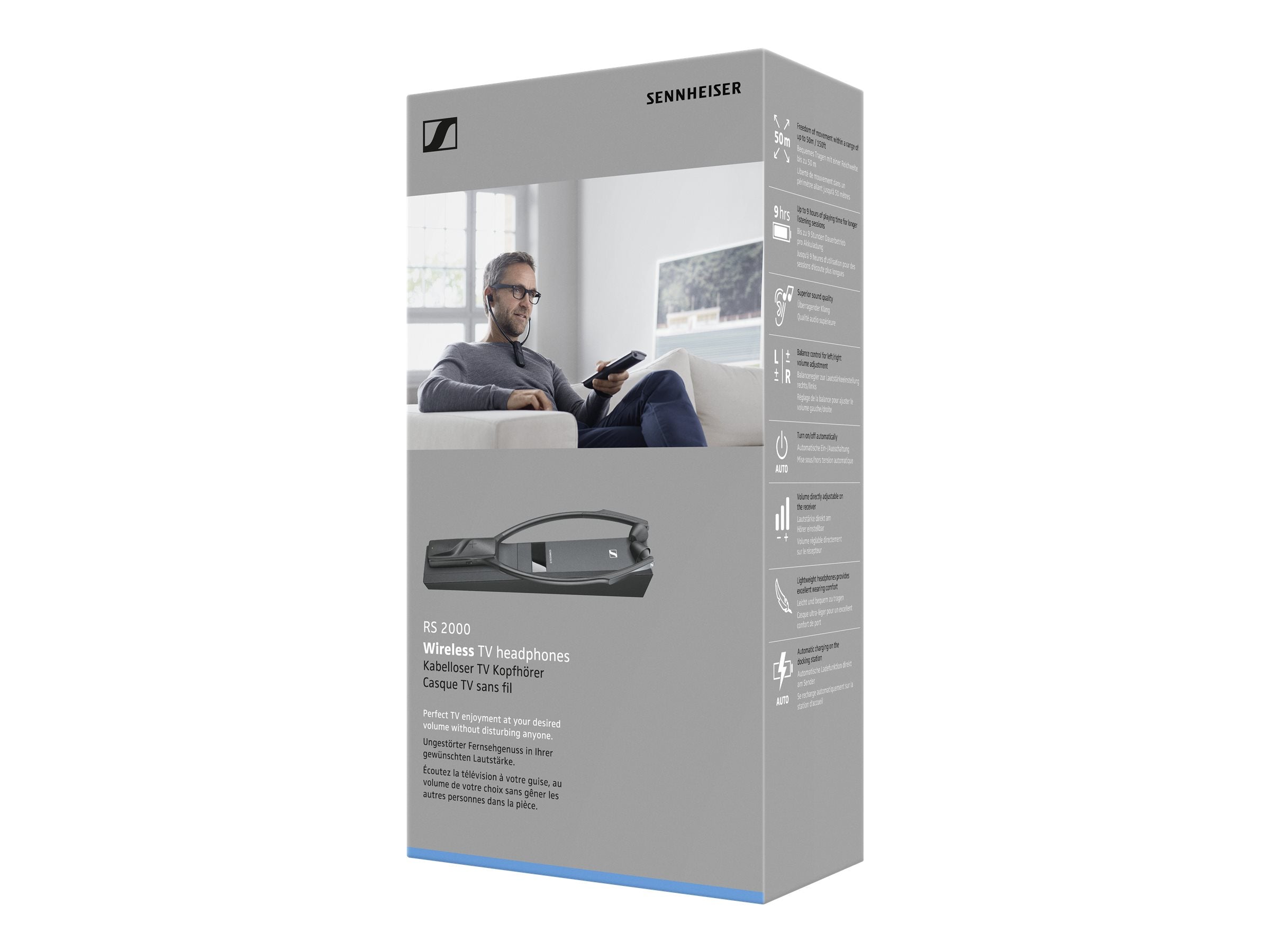 Sennheiser RS 2000 Wireless Headphones - Premium Over-Ear Headset with Noise Cancellation, Bluetooth 5.0, 30-Hour Battery Life - Perfect for Home Theater, Gaming, Music & Office Use