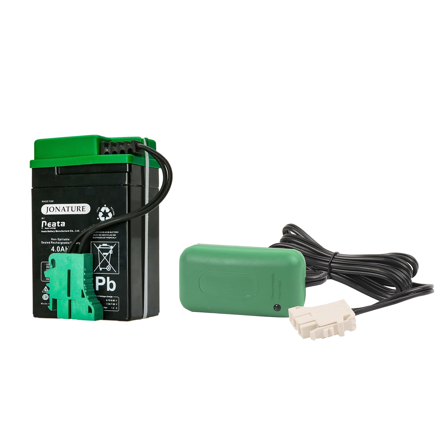 6V 4AH Battery and Charger Combo Kit for Peg Perego John-Deere Express, John-Deere Utility Tractor & Li Red Tractor Ride-On Cars - Perfect Replacement Power Set for Kids' Electric Vehicles (Ideal for Outdoor Play, Backyard Fun & Children's Toy Car Maintenance)