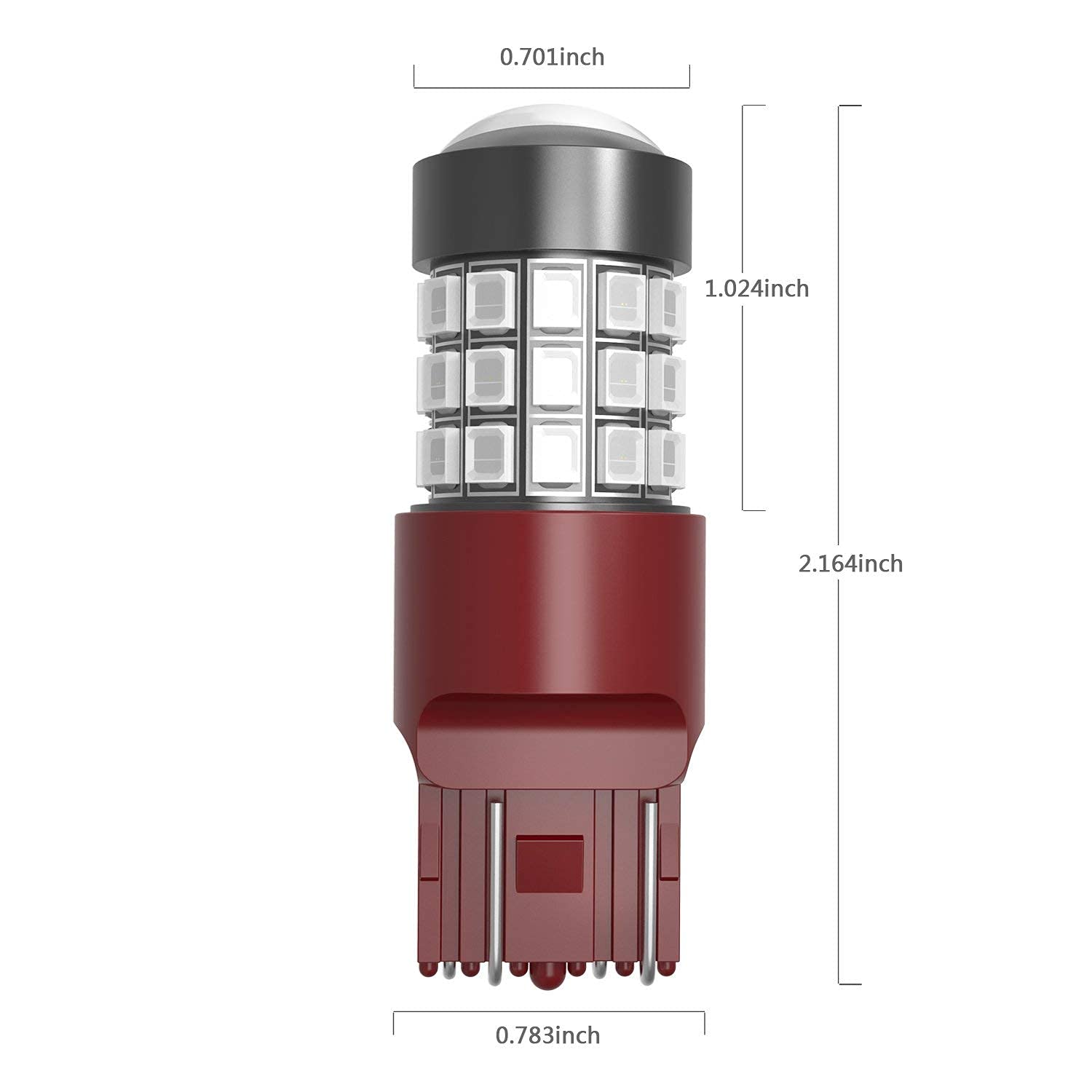 Combo 7440 7443 LED Red Strobe Brake Lights + Amber Yellow Turn Signal Bulbs - 12V Upgrade for Cars, Trucks & Motorcycles - Enhanced Safety & Visibility