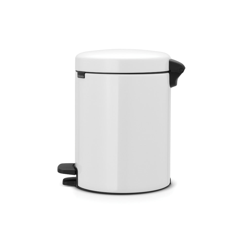 Newicon 5L Stainless Steel Step Trash Can - Hands-Free Pedal Bin for Kitchen, Bathroom & Office Waste Disposal
