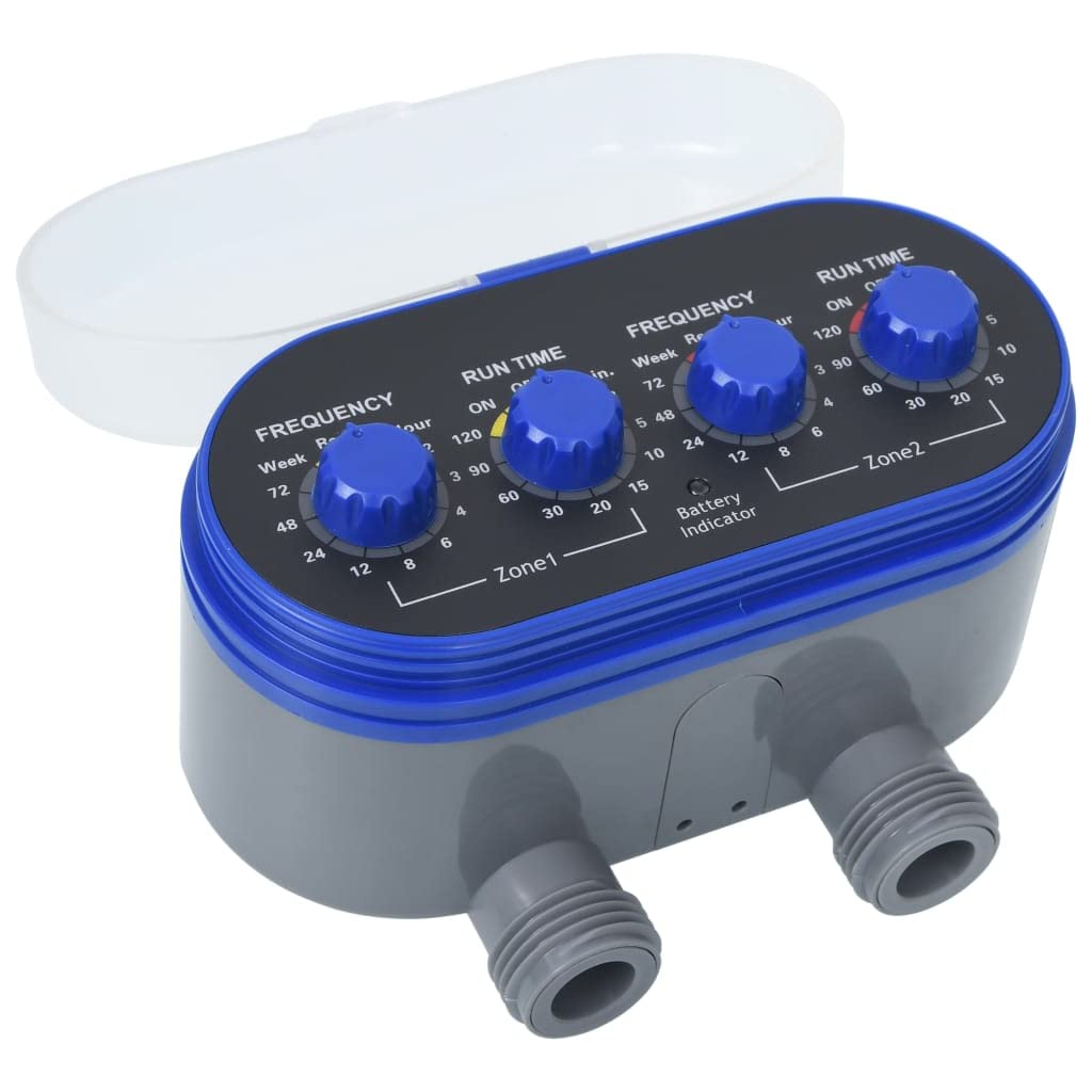 Automatic Water Timer with Double Outlet - Adjustable Watering Frequency for Garden & Lawn | Durable ABS Construction | Perfect for Sprinklers, Drip Irrigation & Outdoor Plant Care