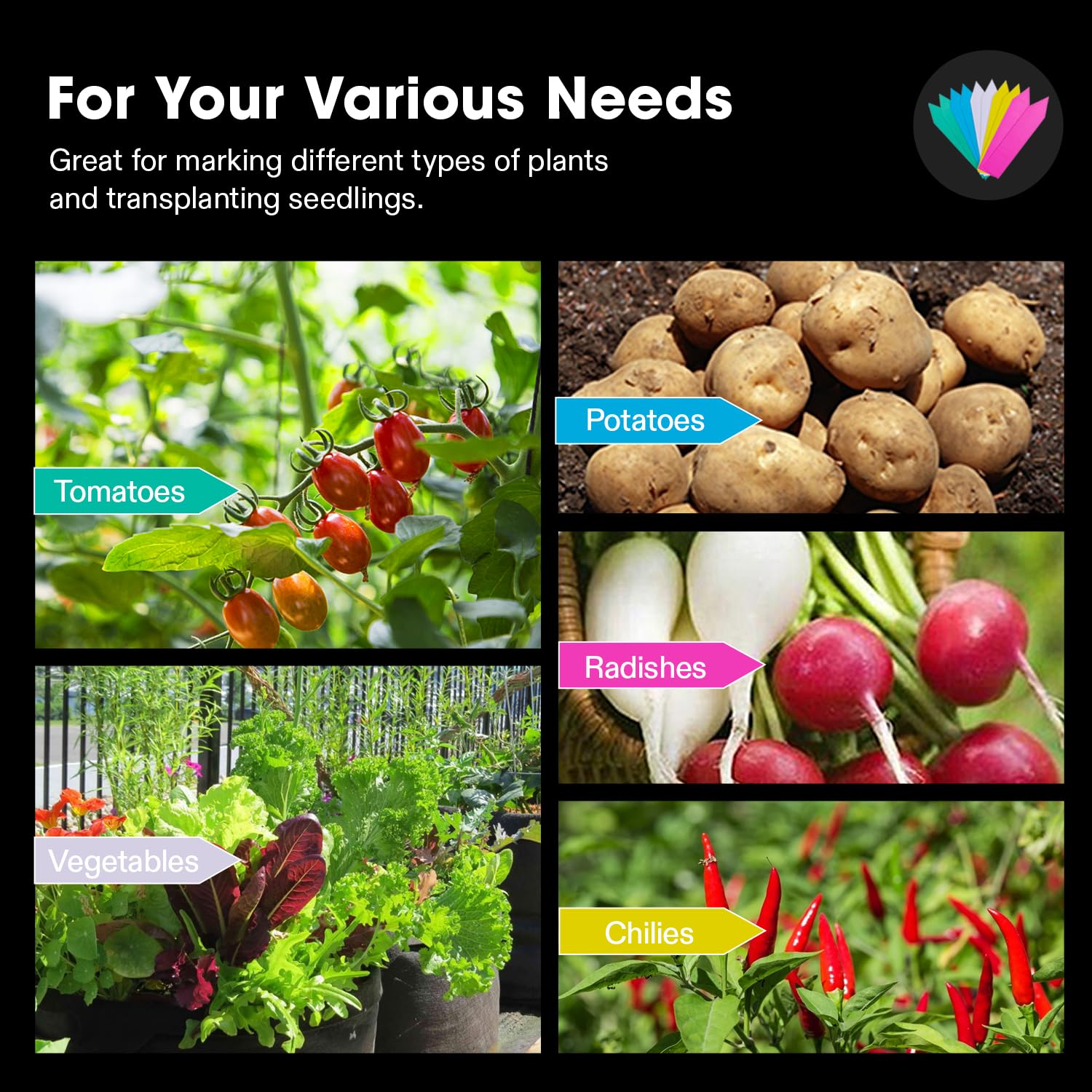 VIVOSUN 5-Pack 10 Gallon Breathable Potato Grow Bags - Thick Fabric Plant Pots with 360° Visibility & Easy Harvest Window - Ideal for Growing Potatoes, Sweet Potatoes, Carrots & Vegetables - Perfect for Indoor/Outdoor Gardening, Balcony & Patio Planting