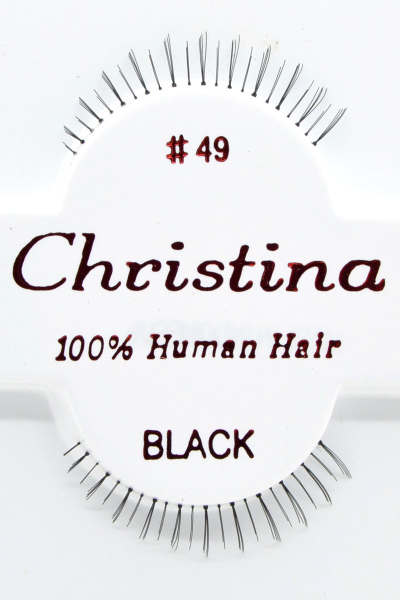 6 Pairs of #49 Christina 100% Human Hair False Eyelashes - Natural Look for Daily Wear & Special Occasions