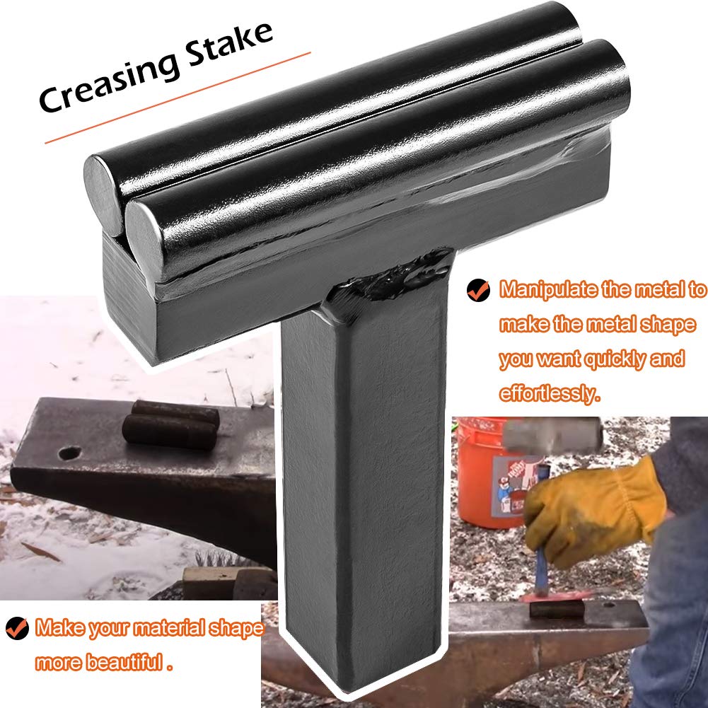 1 Inch Anvil Hardy Tools Set - 3 Piece Blacksmith Forging Kit with Hot Cut, Creasing Stake & Spring Fuller for Metalworking | Perfect for DIY Projects, Knife Making, and Professional Blacksmithing