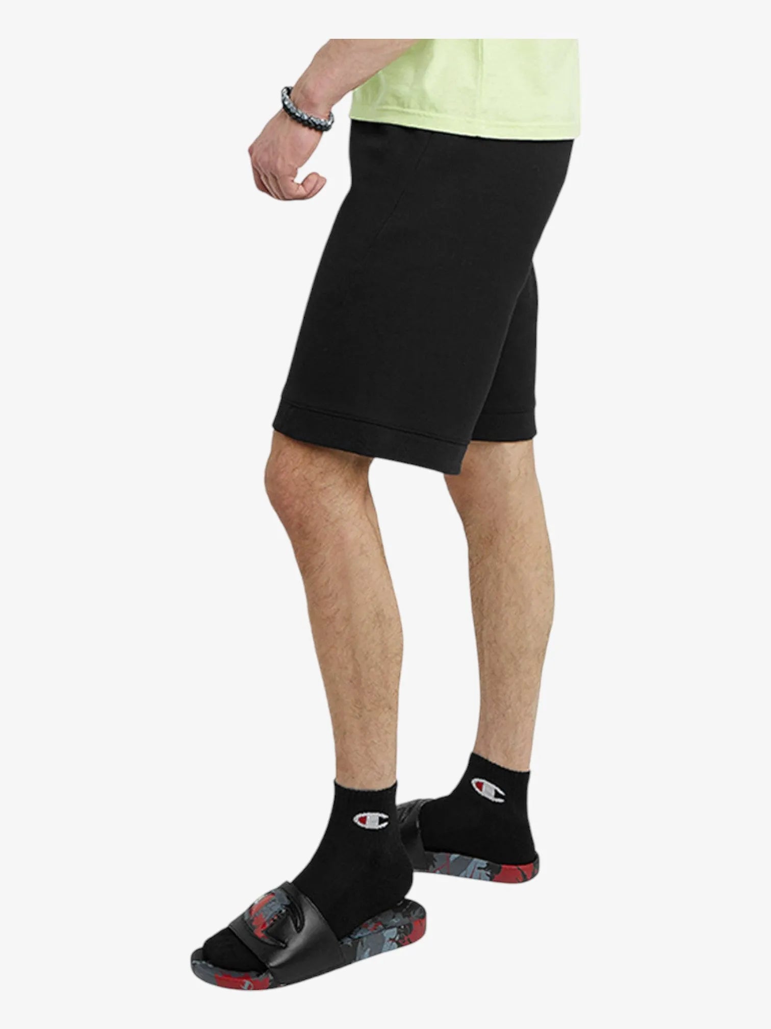 Champion Men's Bermuda Shorts - Stretch Flex Black Athletic Shorts for Running, Gym & Casual Wear