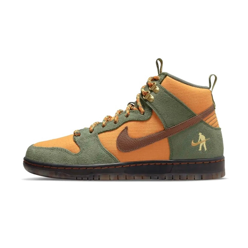 Nike SB Dunk High Pass~Port Work Boots - Army Green/Brown/Black Sneakers for Skateboarding & Streetwear Fashion