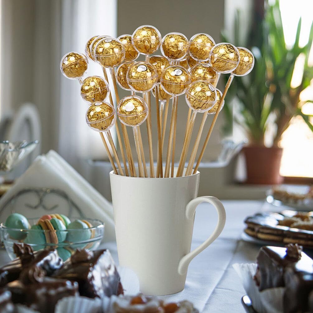40Pcs Clear Chocolate Box Holders - Chocolate Ball Cups & Bouquet Holders for Candy Packaging - Perfect for Valentine's Day Gifts, Wedding Favors, and Party Treats
