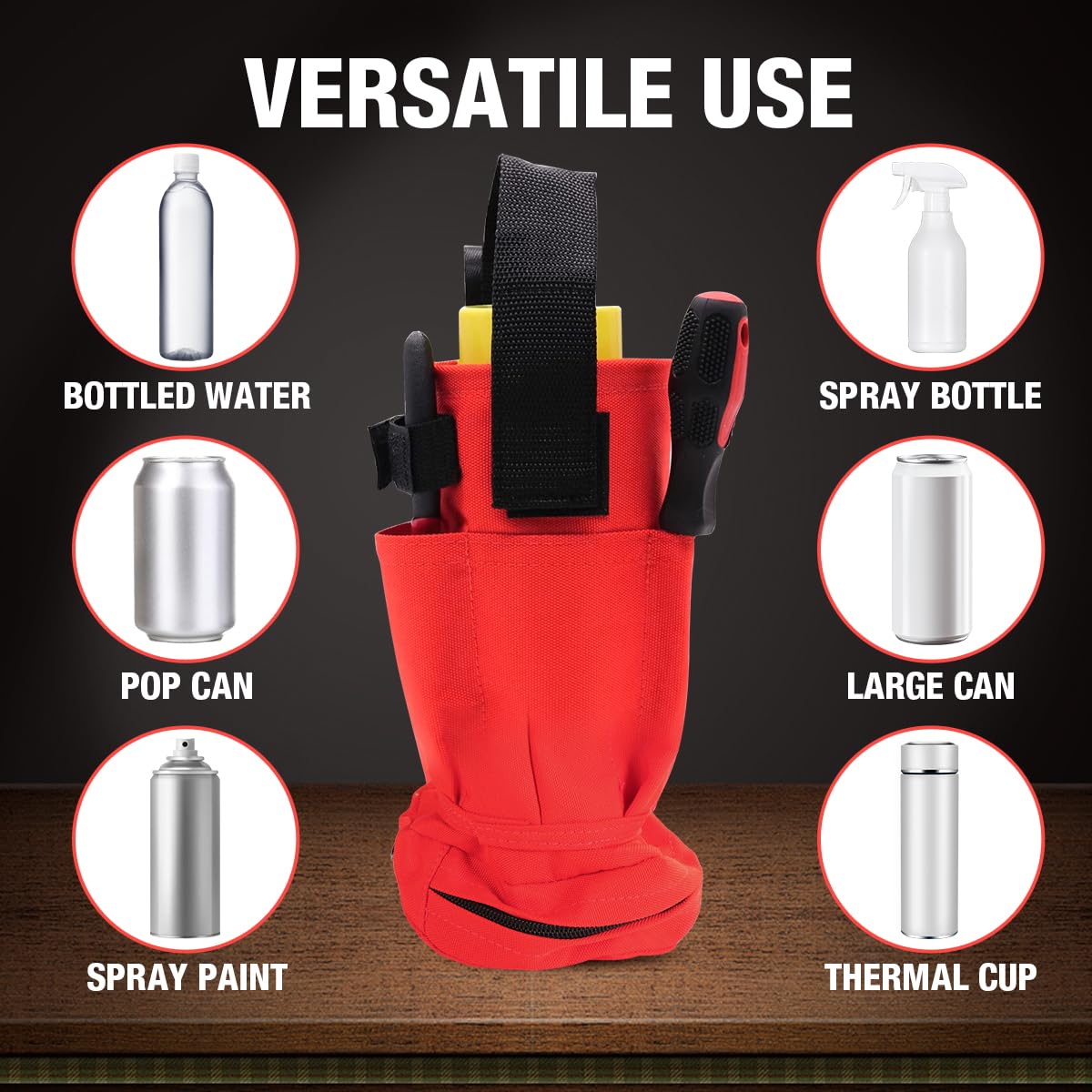 **Heavy-Duty Spray Can Holster & Paint Bottle Holder Belt - Durable Nylon Webbing for Easy Access - Perfect for Painting, Gardening & DIY Projects**