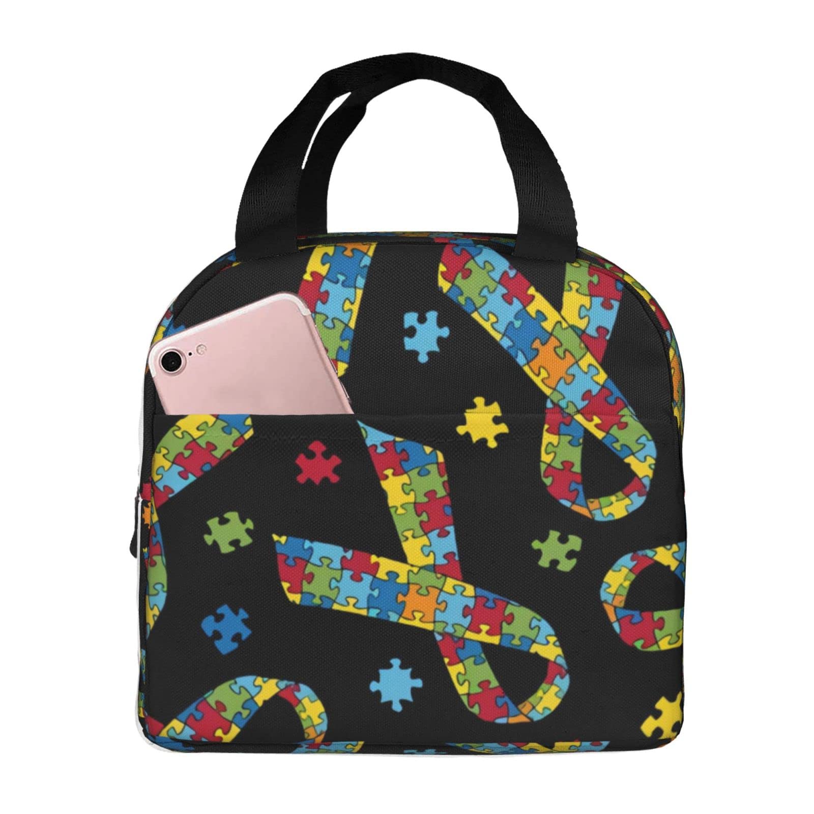Insulated Lunch Bag for Kids & Women - Autism Special Love Design, Reusable Tote Lunch Box for School, Work & Picnics | BPA-Free Thermal Food Container
