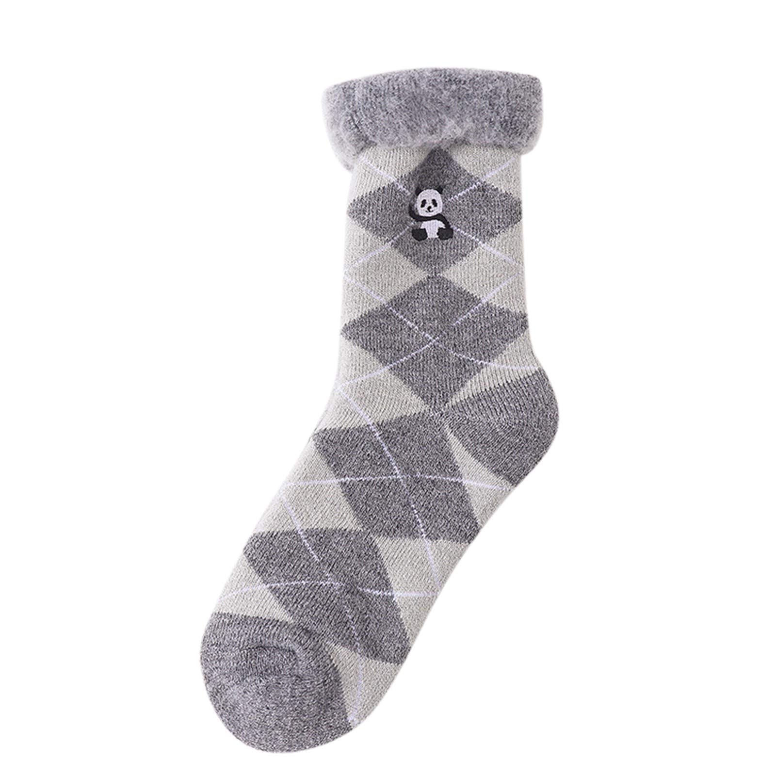 Velvet Ski Thickening Winter Socks - Ultra Warm Brushed Fleece Lined Thermal Socks for Women & Men - Long Black Cozy Socks for Snowboarding, Hiking & Cold Weather Indoor Use