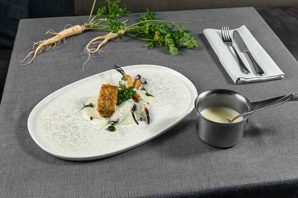Lunar White Oval Serving Plate 34 cm - Elegant Dinnerware for Formal Dining, Buffets & Special Occasions