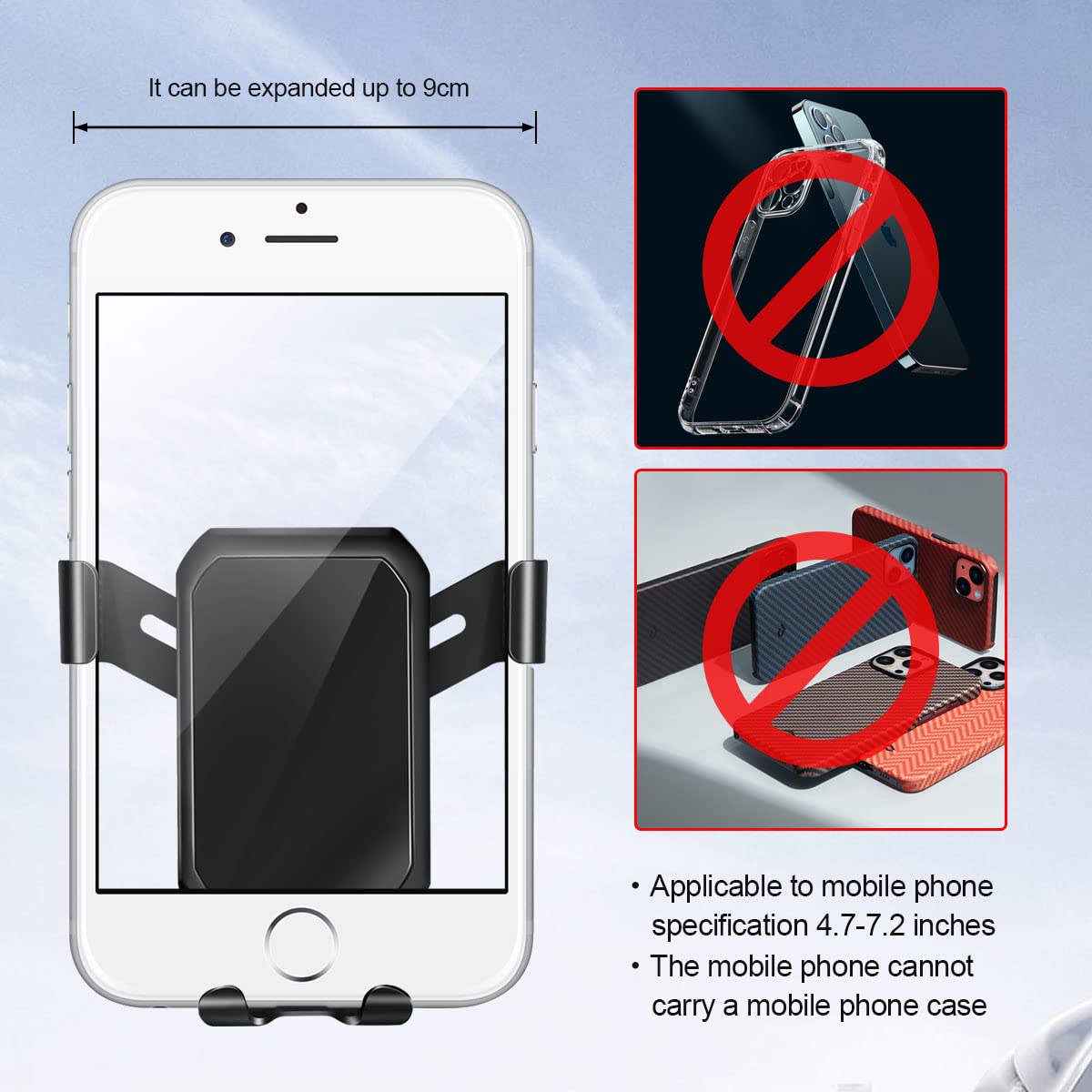 Universal Car Phone Mount Holder for Mazda CX-5 2017-2022 | Dashboard Smartphone Stand Compatible with iPhone, Samsung & All Mobile Devices (Black) - Perfect for Hands-Free Navigation & Safe Driving