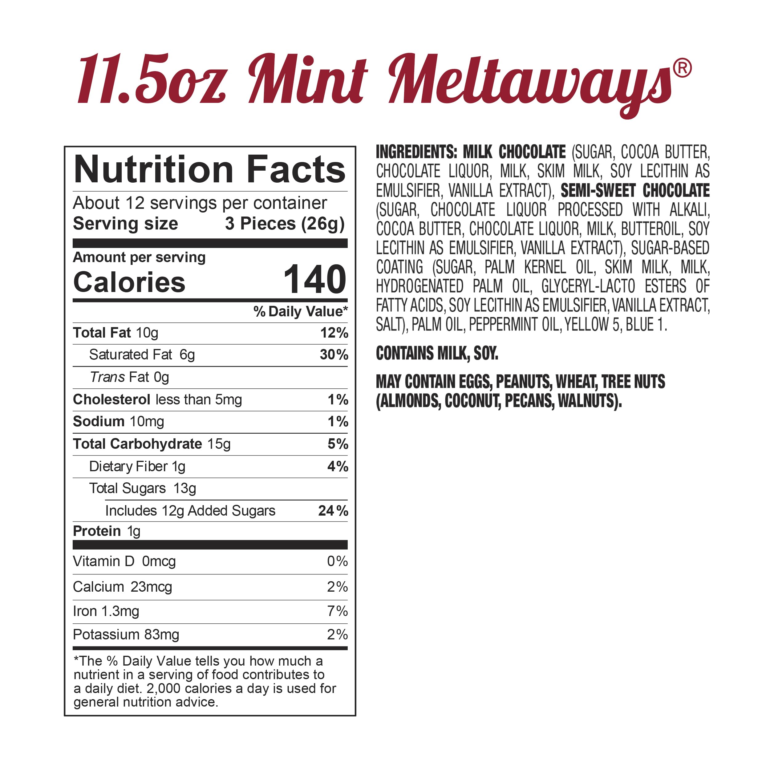 Fannie May Milk Chocolate Mint Meltaways - 11.5 oz Chocolate Gift Box for Holidays, Birthdays & Corporate Gifting | Premium Gourmet Chocolate Treats for Parties, Desserts & Sweet Gifts