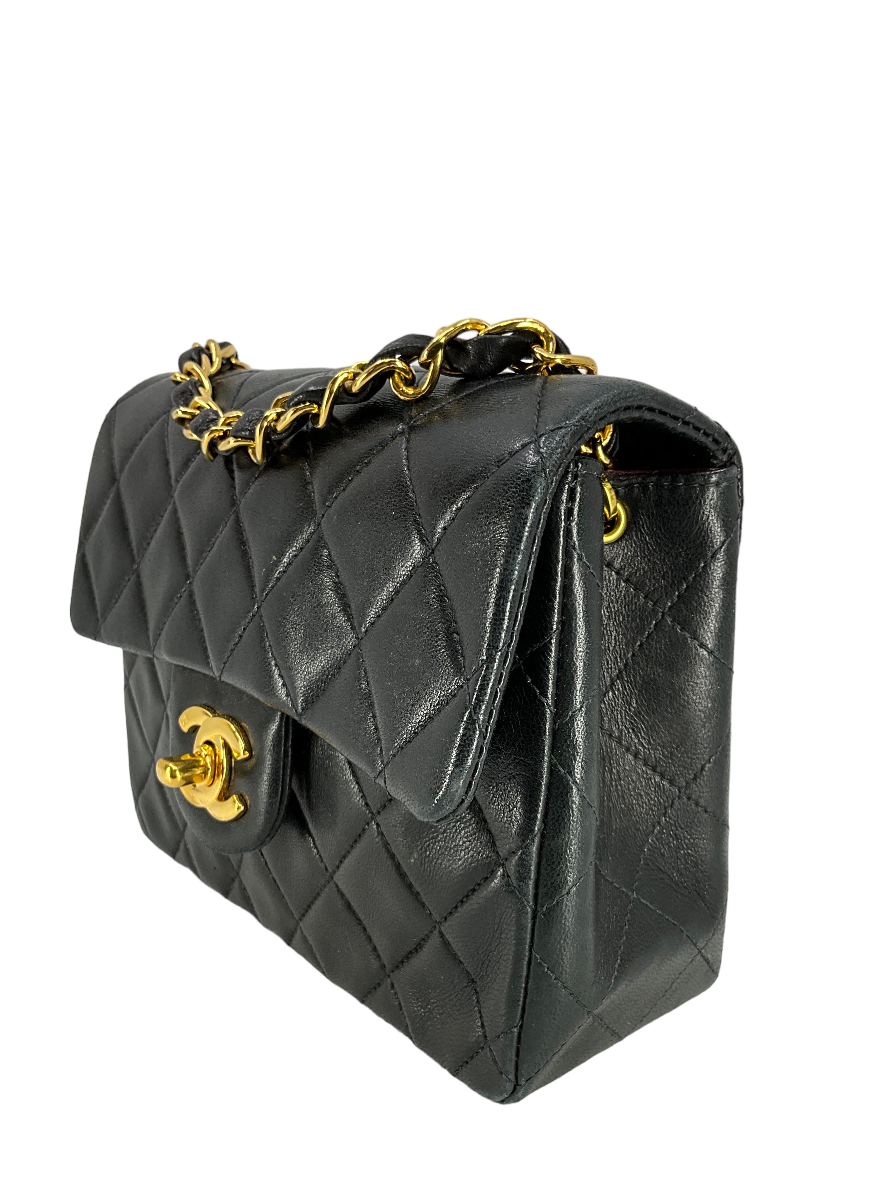 Vintage CHANEL Lambskin Quilted Mini Square Flap Bag - Luxury Designer Crossbody Purse for Women | Perfect for Date Night, Parties & Special Occasions