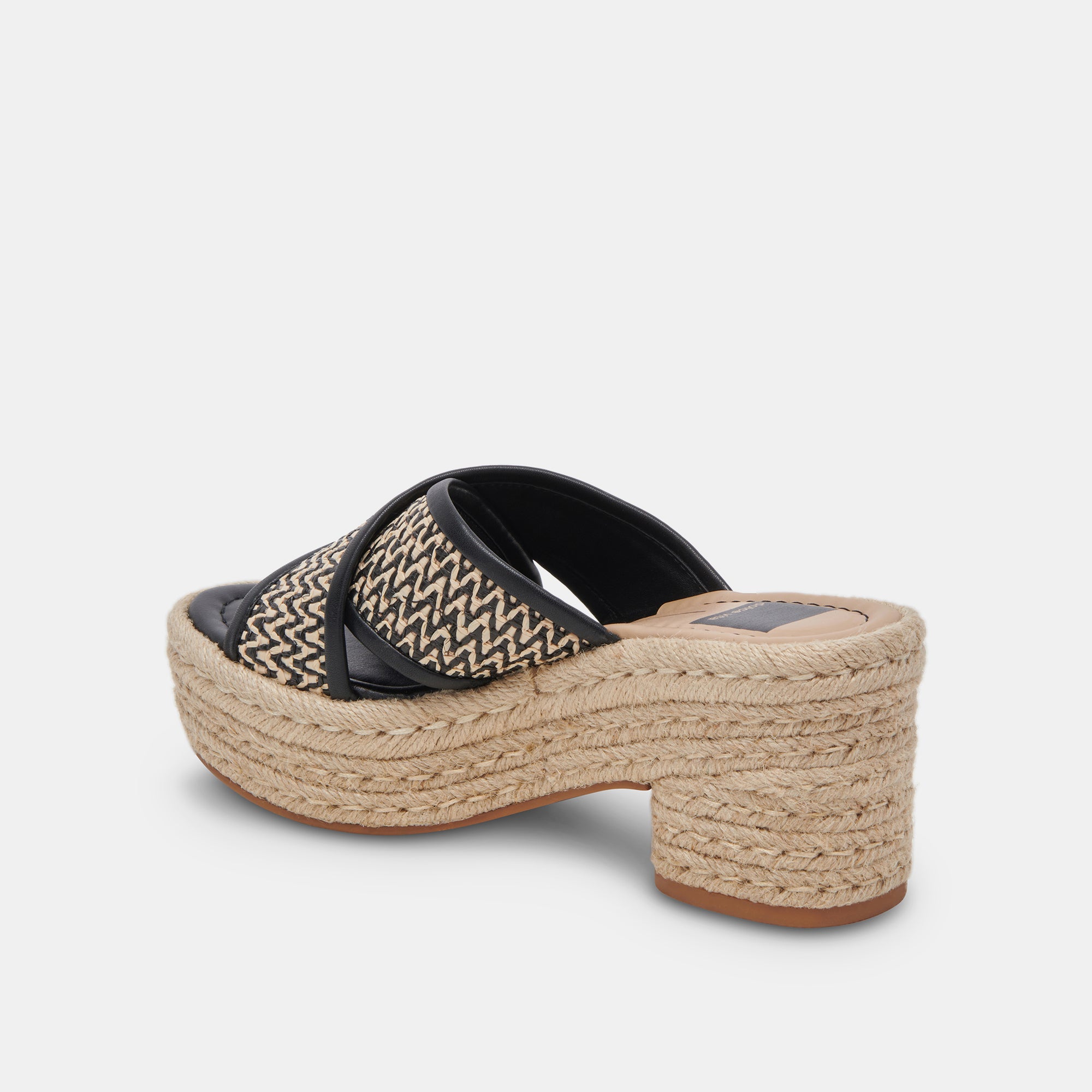 Eldora Women's White and Black Raffia Heels - Comfortable Summer Wedge Sandals for Beach, Wedding & Party Occasions