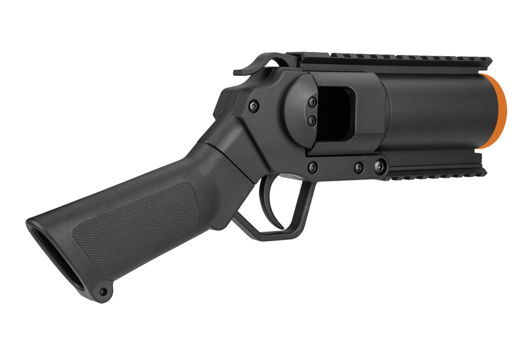 Lancer Tactical 40mm Airsoft Pistol Grenade Launcher with 6 Shells - Realistic M203 Style for Outdoor Airsoft Battles & Military Simulation Games