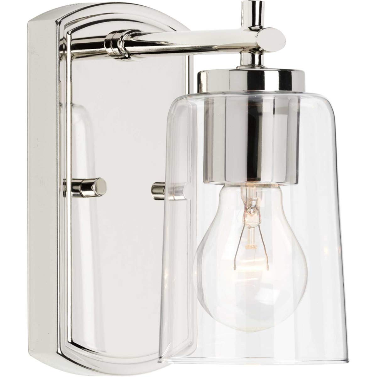 Progress Lighting Adley Collection One-Light Polished Nickel Traditional Wall Sconce - Perfect for Hallway, Bedroom, and Porch Lighting