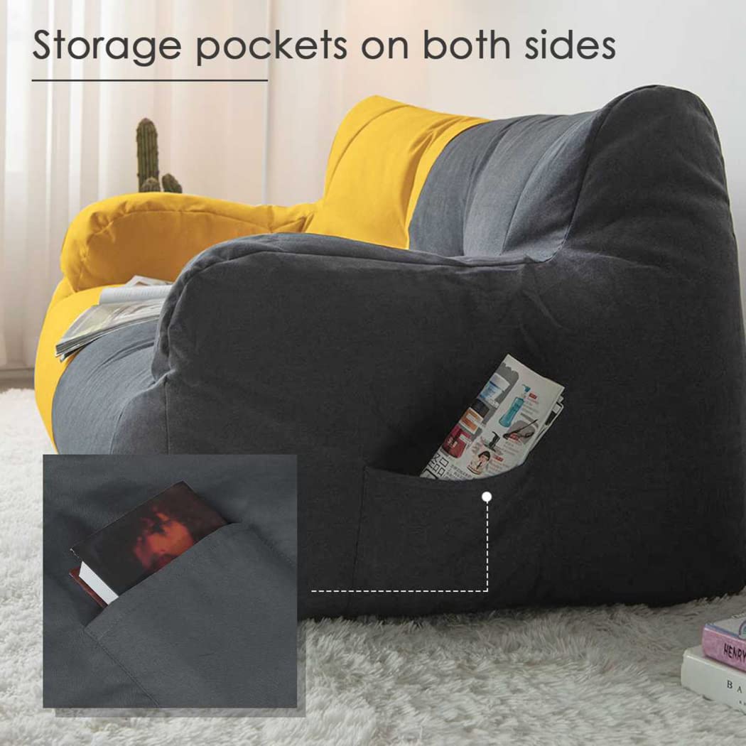 Extra Large Bean Bag Chair Cover Only (No Filler) - Giant Sack Bean Bag Case for Double Sofa Recliner | Lazy Lounger for Adults & Kids | Perfect for Living Room, Bedroom, Game Room & Dorm | White