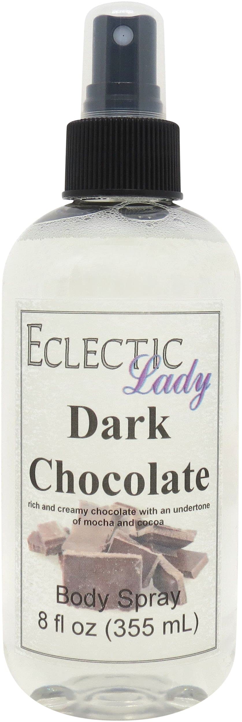 Dark Chocolate Body Spray for Women & Men - 8 oz Long Lasting Perfume Mist with Clean, Gentle Fragrance - Soft Subtle Aroma Cologne for Daily Use | Perfect for Work, Date Night & Everyday Freshness