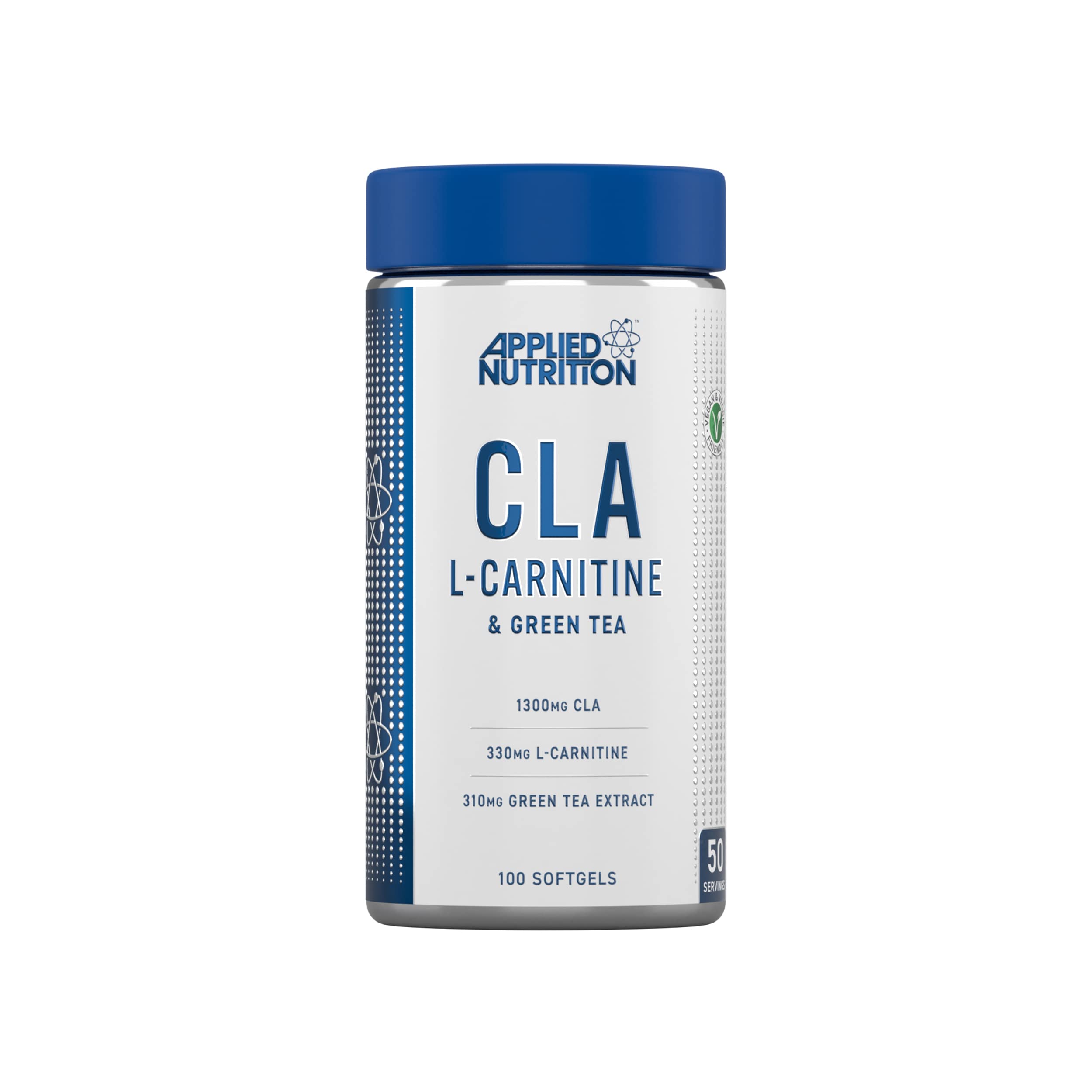 Applied Nutrition CLA L-Carnitine & Green Tea Extract 100 Softgels – Weight Management & Energy Support Supplement for Fitness & Active Lifestyle