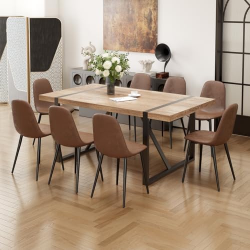 Wood Table+brown Chairs