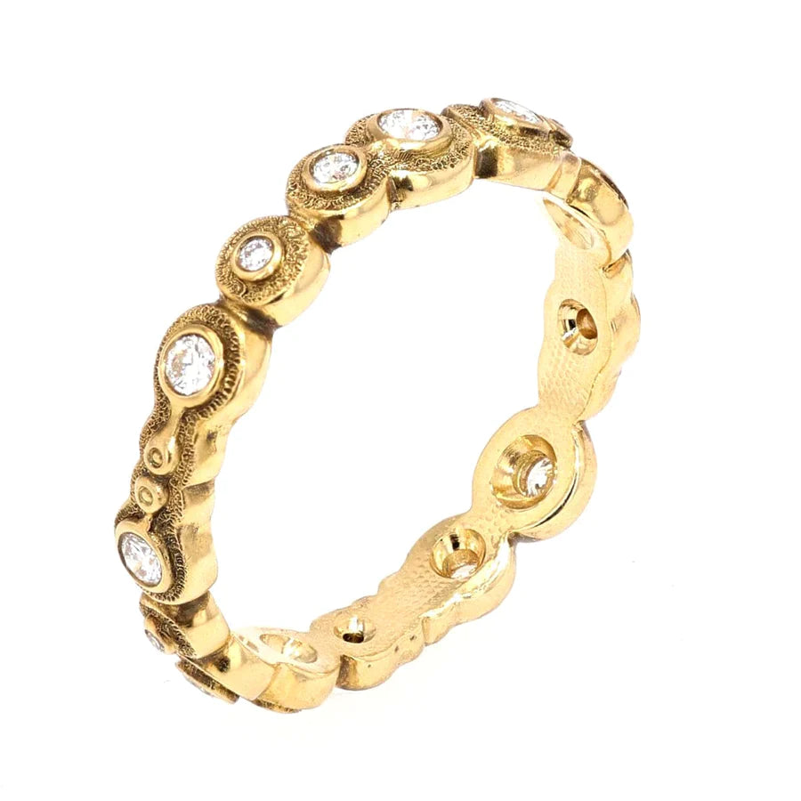 Alex Sepkus Submarine Band R 170D - Elegant 18K Gold Plated Ring for Women, Perfect for Weddings, Anniversaries & Special Occasions