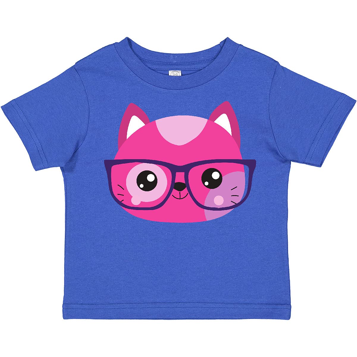Inktastic Hipster Cat with Glasses - Cute Kitten Toddler T-Shirt for Boys & Girls - Perfect for Casual Wear, Playdates, and Cat Lovers