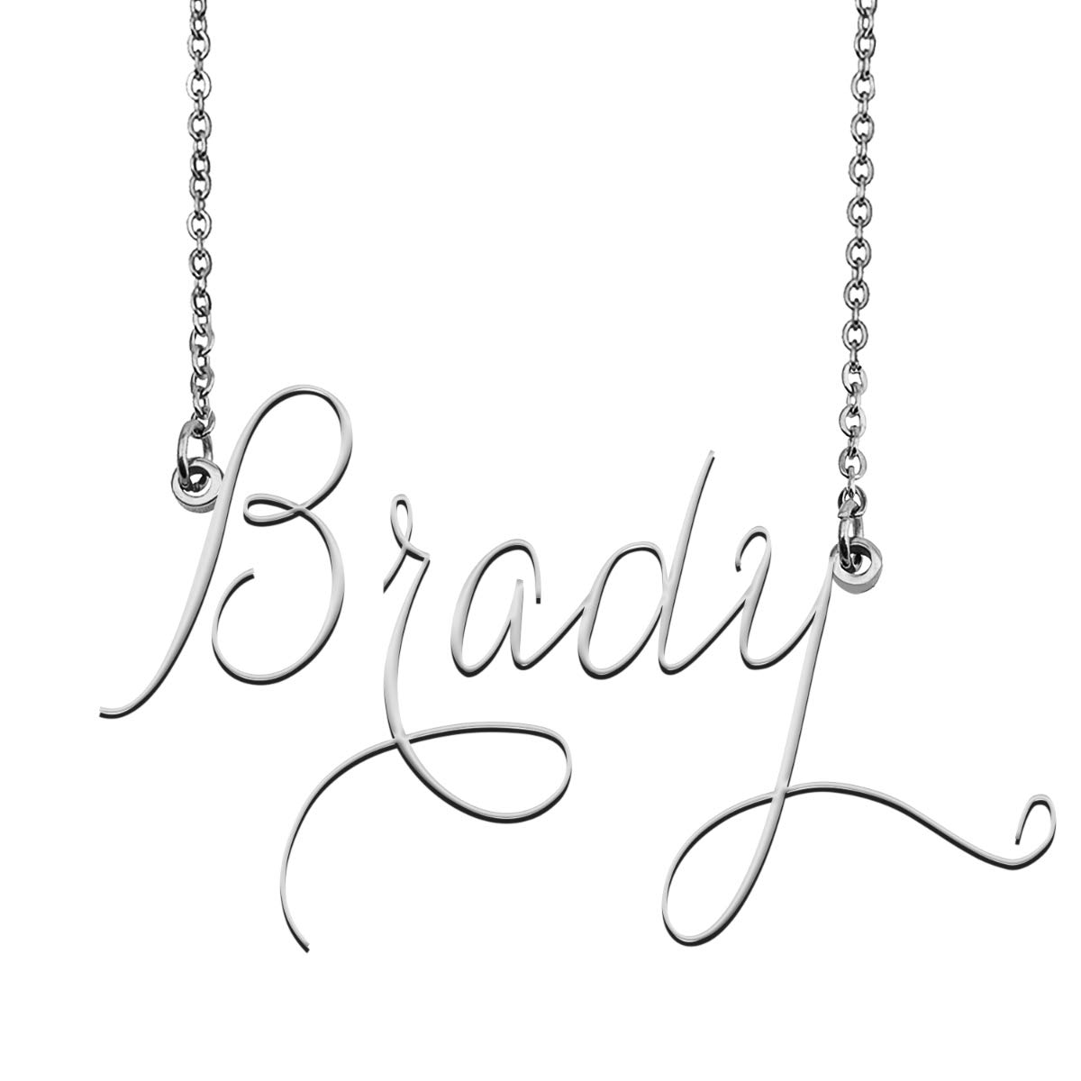 Custom Personalized Brady Name Necklace - 18K Gold Plated Name Plate Jewelry for Women - Perfect Birthday Gift, Anniversary Present & Everyday Wear