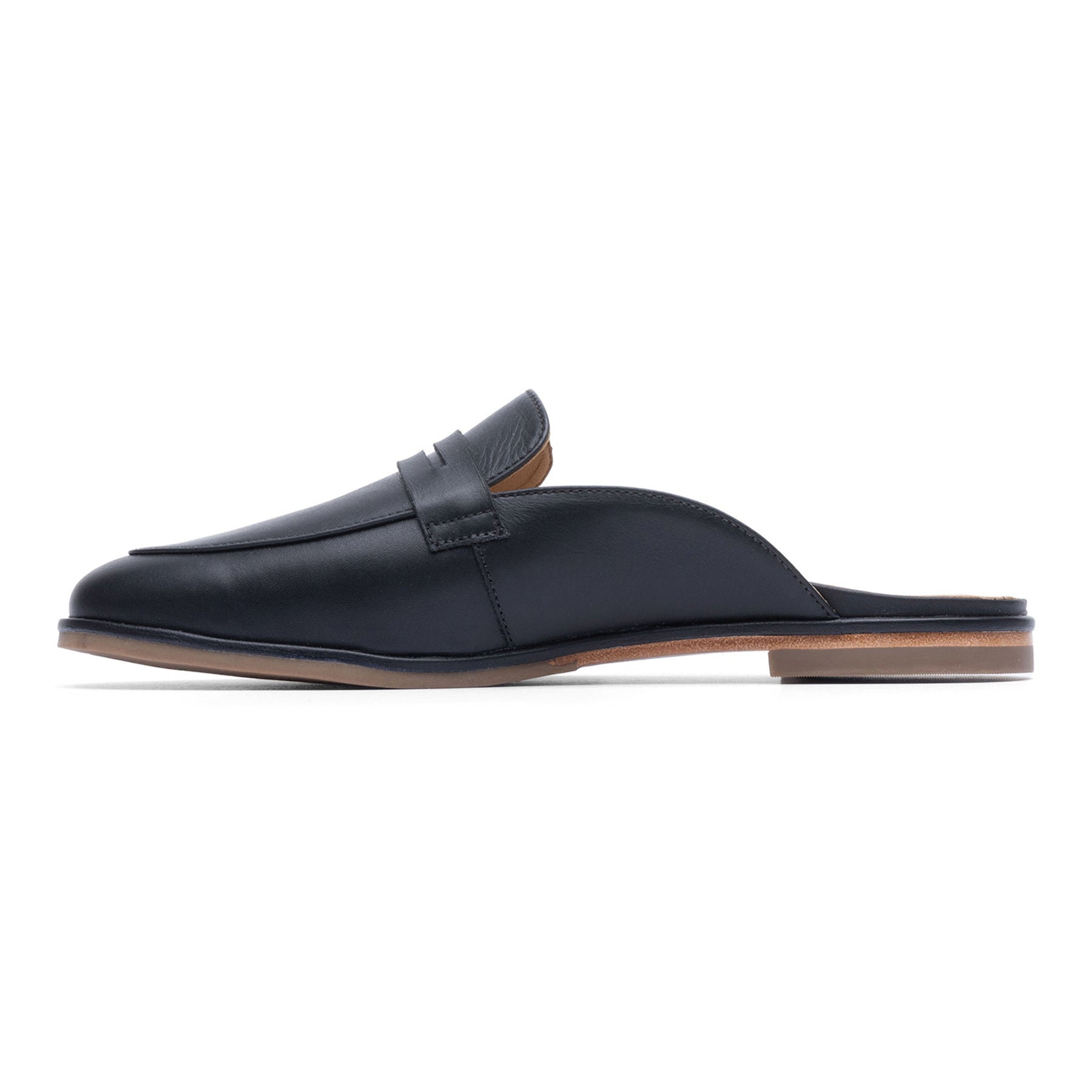 Abeo Strada Mule Shoes for Women - Comfortable Black Slip-On Loafers for Walking, Work & Casual Wear