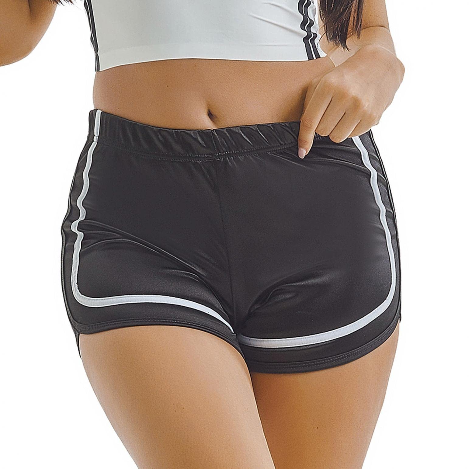 Women's High Waisted Running Shorts - Quick Dry Athletic Workout Shorts with Mesh Liner & Zipper Pockets (RK890) - Perfect for Jogging, Gym, Yoga & Outdoor Activities