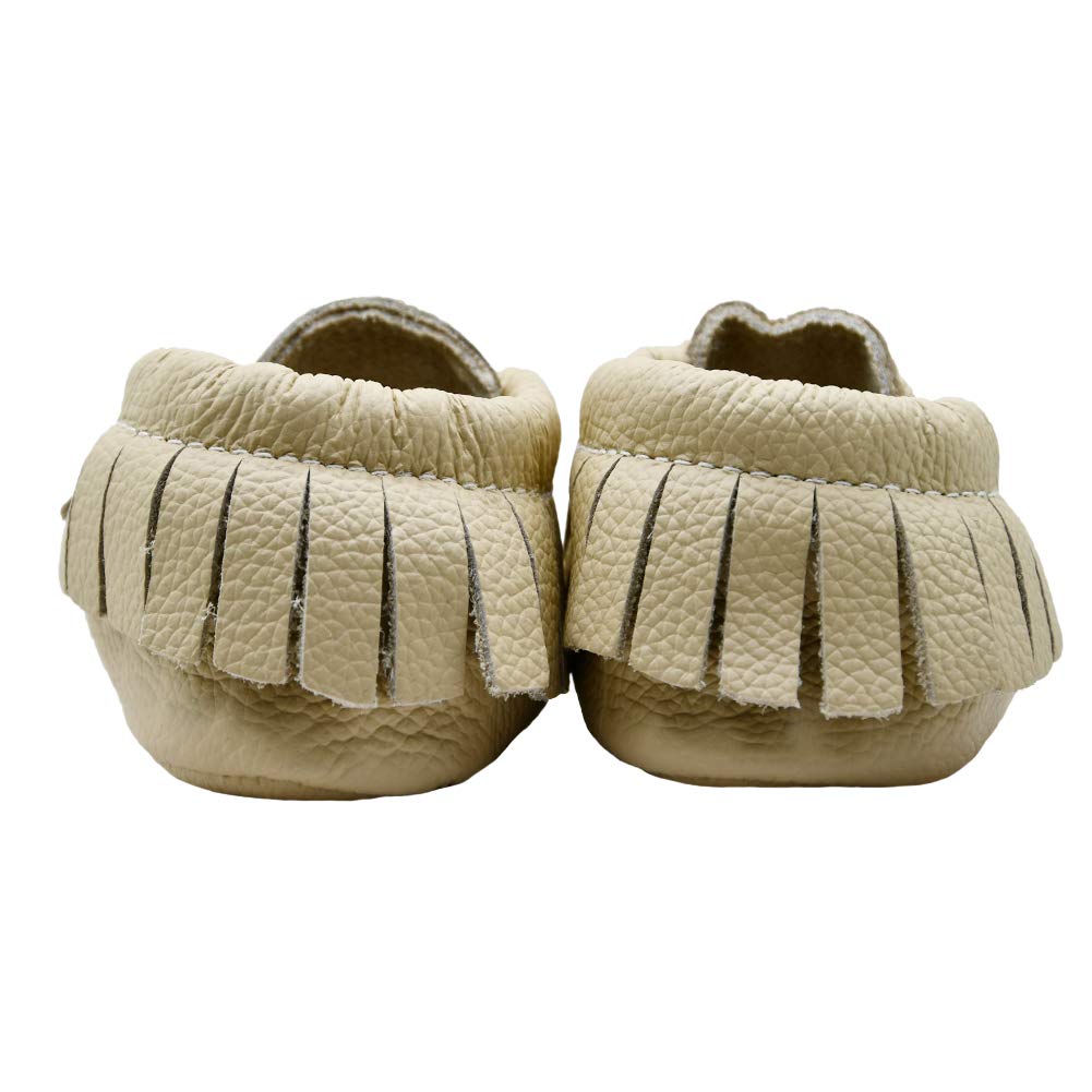 iEvolve Baby Leather First Walking Shoes - Soft Sole Moccasins with Tassels for Infants & Toddlers | Perfect for Indoor Play, Crawling & Early Steps