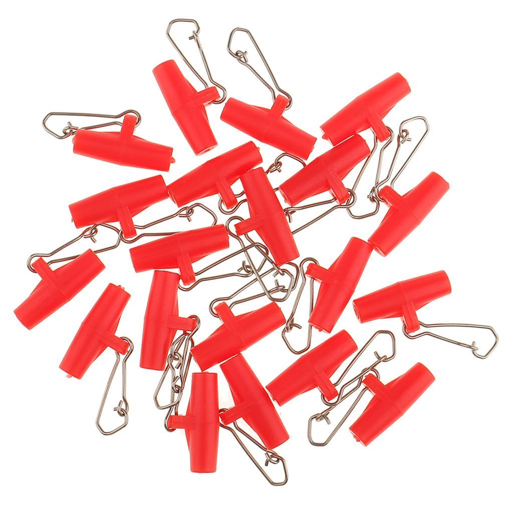 10/25/40pcs High Strength Stainless Steel Fishing Snap Swivel with Double Lock - Fishing Line Slides & Tackle Kit (Red, Size 5#) - Perfect for Freshwater & Saltwater Fishing, Bait Rigging, and Tackle Organization