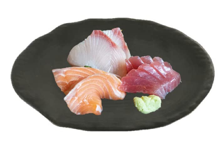 Premium Black Melamine Sushi Plates - 10