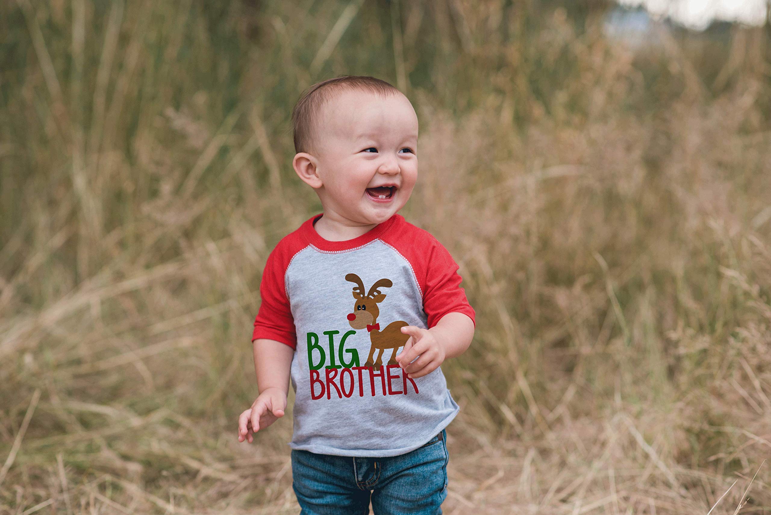 7 Ate 9 Apparel Youth Big Brother Christmas Shirt - Red Holiday Graphic Tee for Kids & Teens - Perfect for Family Gatherings, Christmas Photos & Festive Celebrations