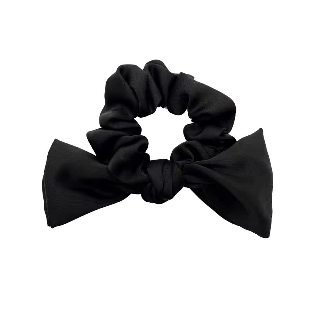 Women's Fashion Hair Accessories - Large Bow Knot Silk Hair Bands, High Elastic Spiral Hair Ties & Headbands (Solid Colors) - Perfect for Parties, Weddings, Work & Everyday Styling
