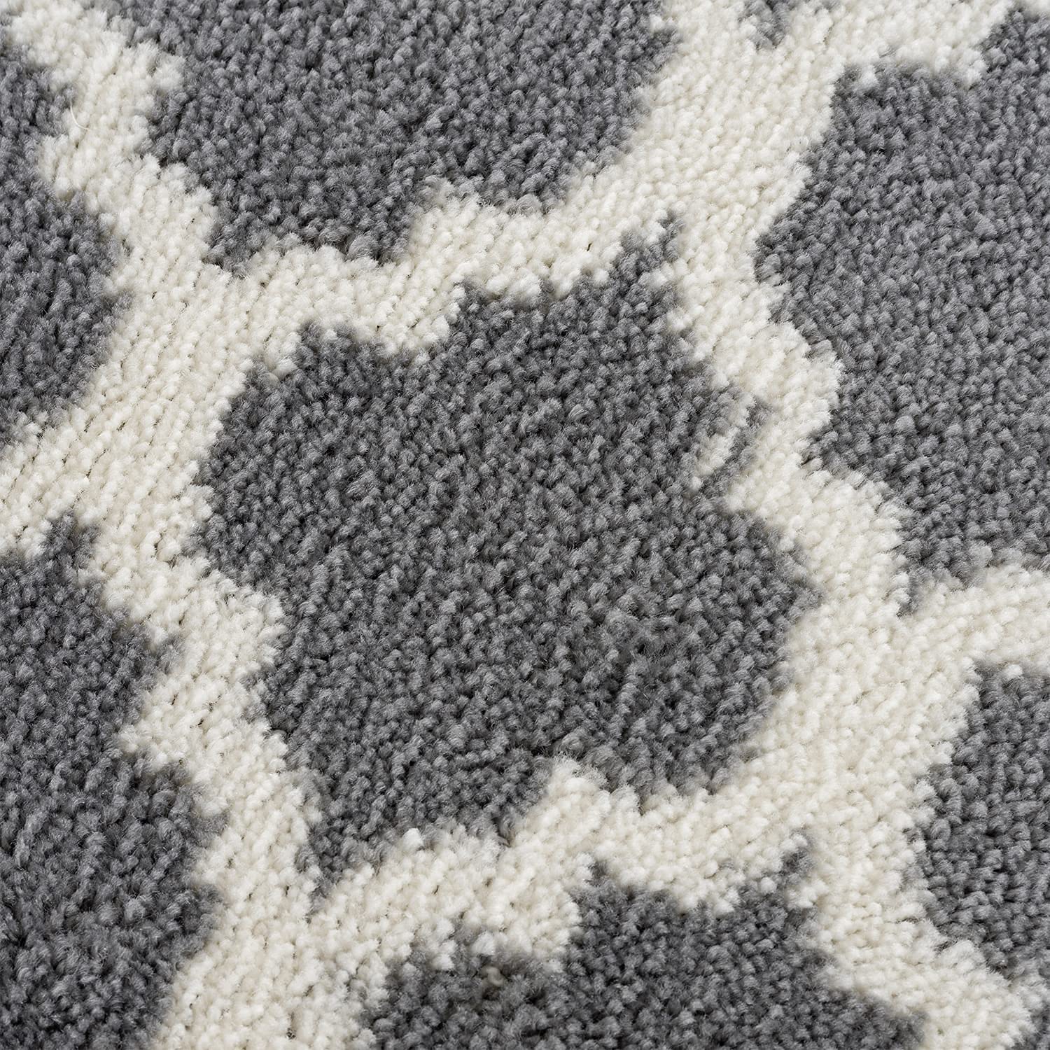 Wunderlin Soft Trellis Non-Slip Washable Kitchen Runner Rugs Set of 2 - Grey, Anti-Skid Floor Mat for Kitchen, Dining Room & High Traffic Areas
