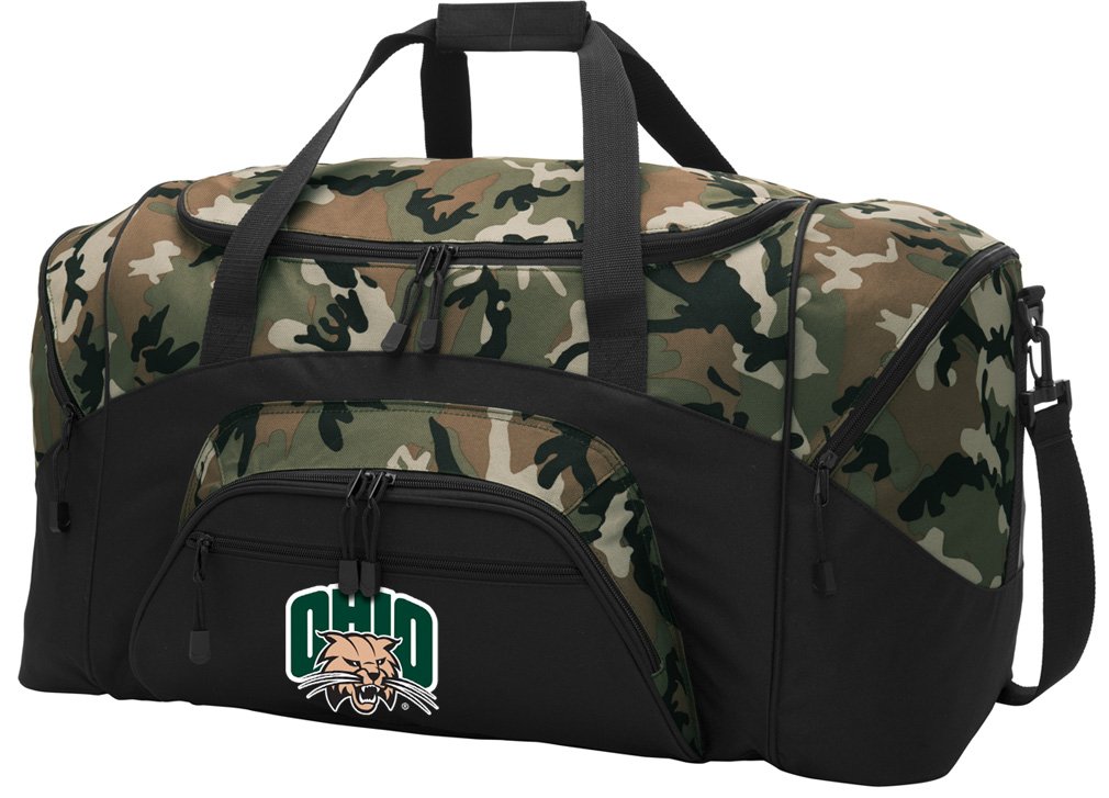 Ohio Bobcats Camouflage Duffle Bag - Large Travel Duffel Luggage for Men, Perfect Gift for Ohio University Fans - Ideal for Gym, Travel, and Weekend Getaways