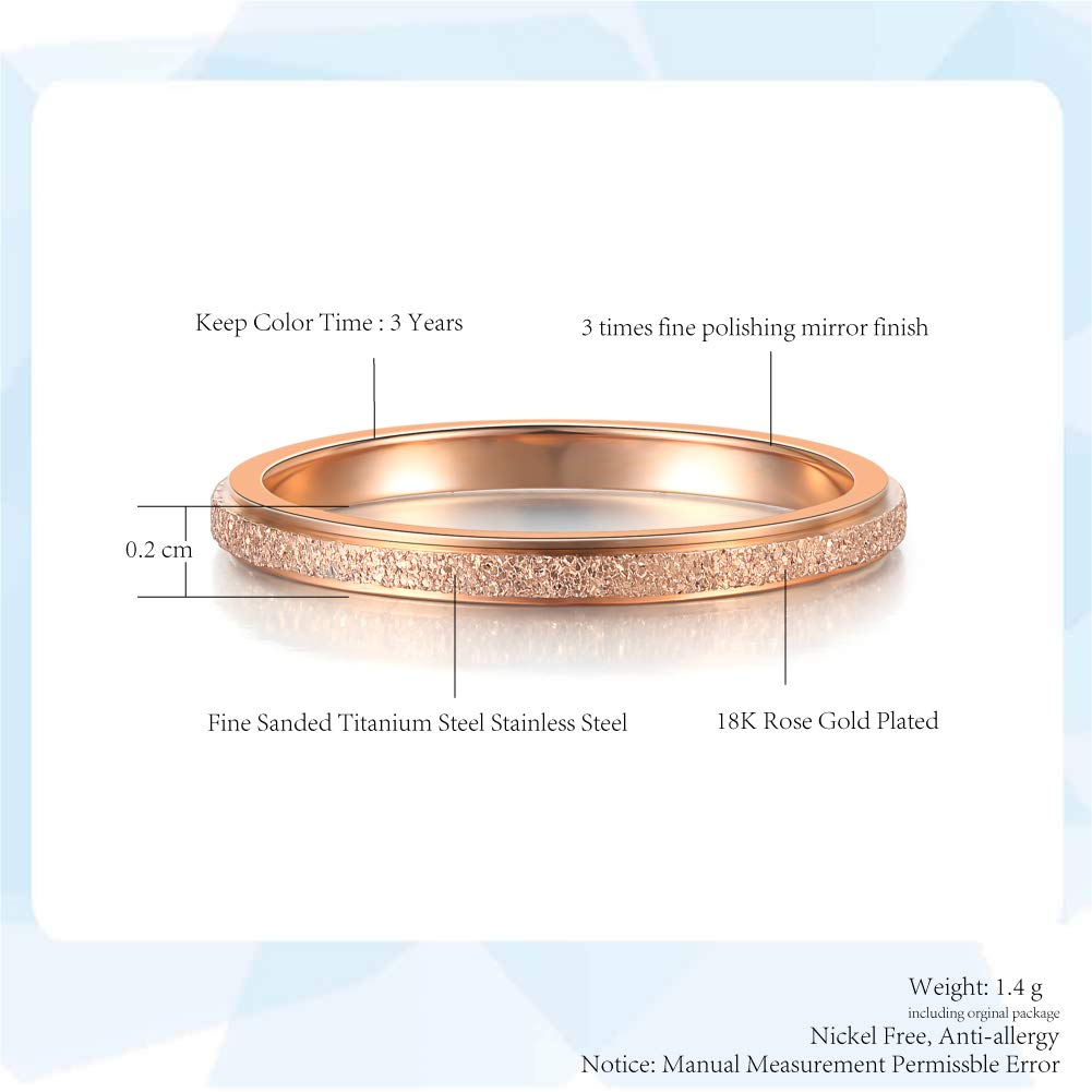 2MM Stainless Steel Stackable Midi Rings for Women - Rose Gold & Silver Thin Eternity Bands, Size 5-10, Perfect for Engagement, Wedding, Anniversary & Everyday Stacking Jewelry
