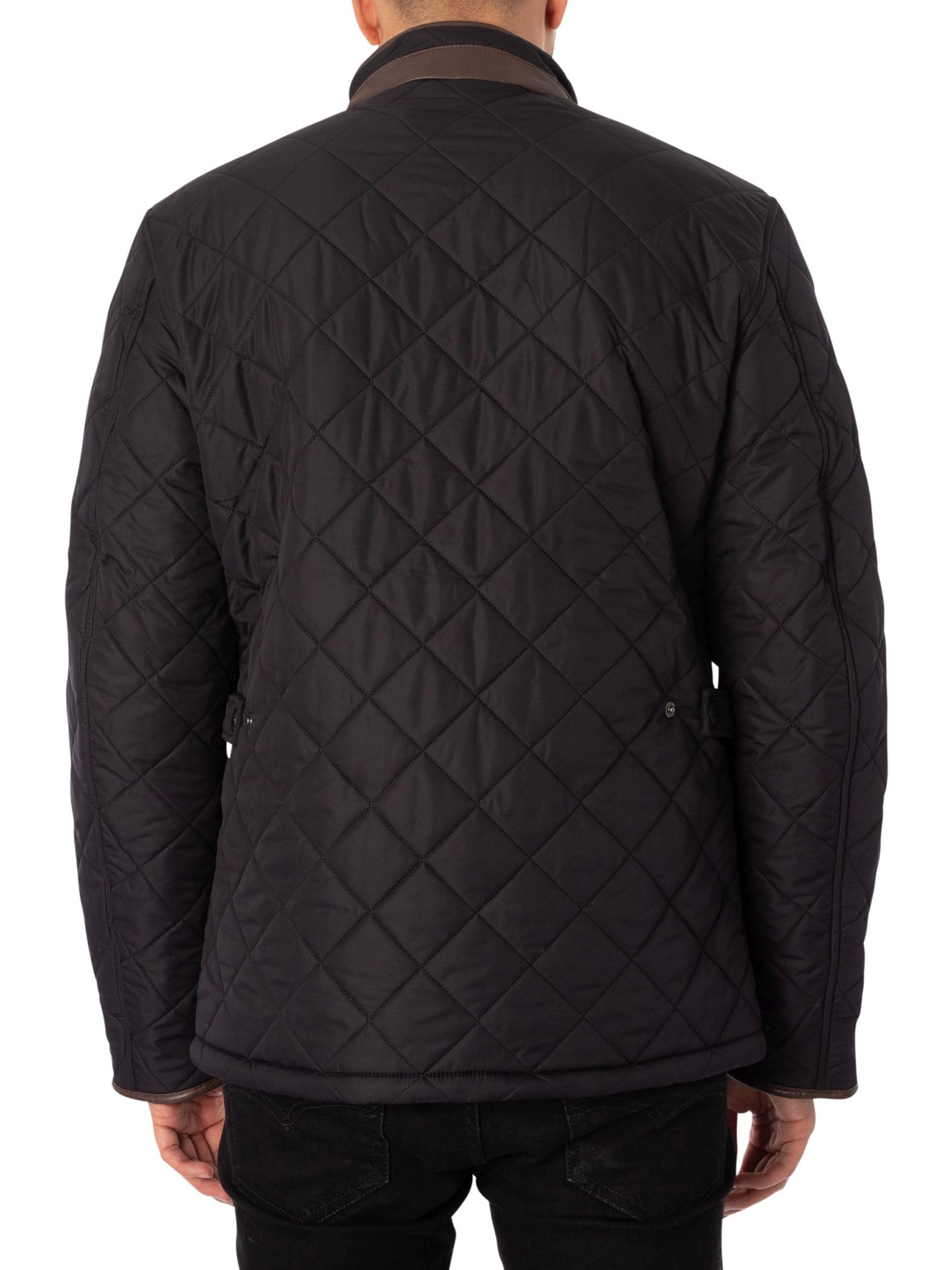Barbour Men's Powell Quilted Jacket - Lightweight Water-Resistant Winter Coat for Outdoor Activities, Hiking & Casual Wear (Navy Blue)