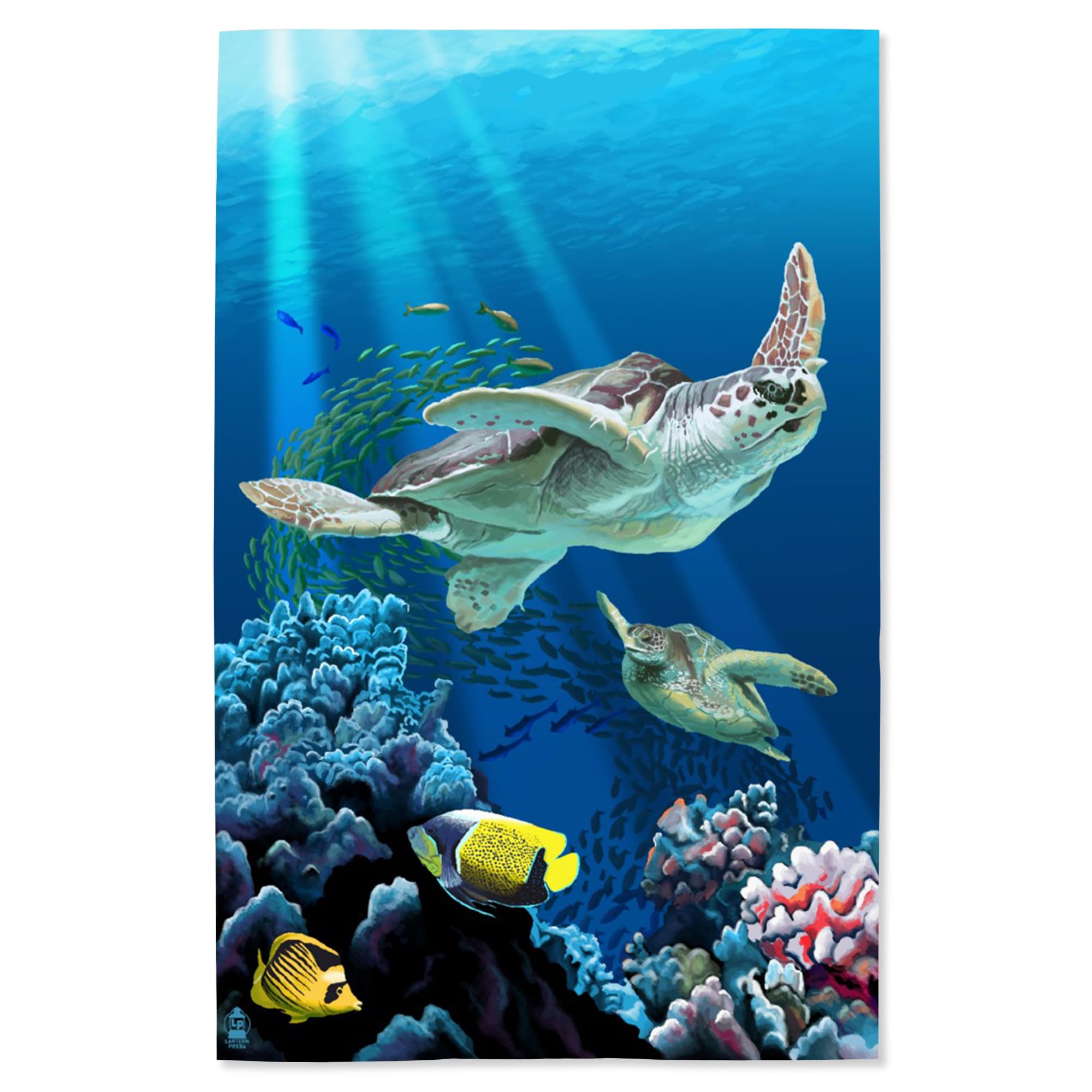 Lantern Press 16x24 Inch Giclee Art Print - Sea Turtles Swimming Wall Decor - Premium Canvas Wall Art for Living Room, Bedroom & Office