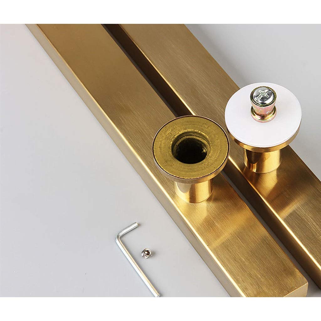 Stainless Steel & Titanium Gold Square Tube Glass & Wooden Door Handles - Back to Back Installation Push-Pull Design (800×500mm) - Perfect for Modern Offices, Retail Stores & Home Entry Doors