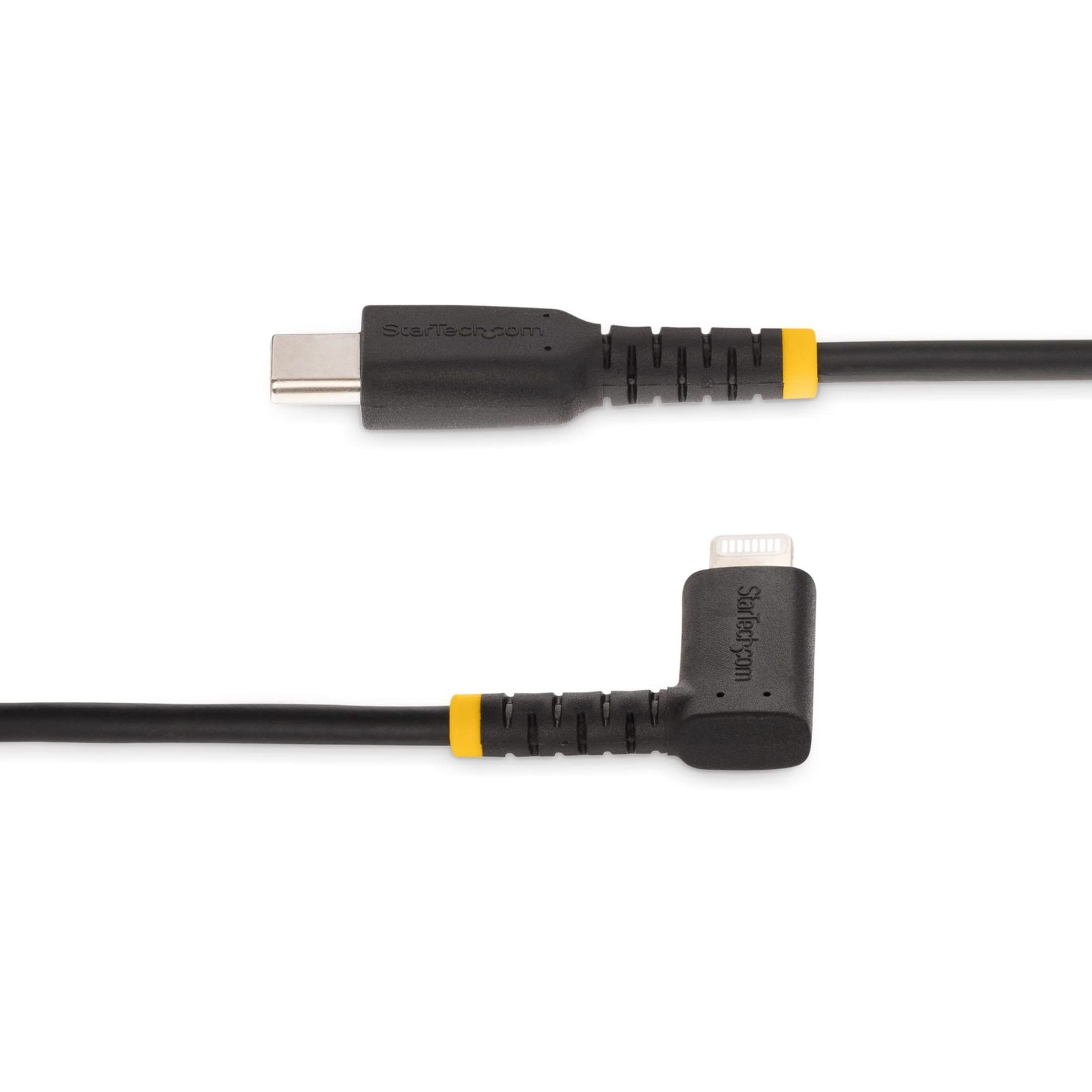 StarTech.com 3ft (1m) MFi Certified USB-C to Lightning Cable - Heavy Duty Right Angle Charging Cord for iPhone 14/13/12/11/X/8 - Fast Charging & Sync - Durable for Travel, Car, Home & Office Use (RUSB2CLTMM1MR)