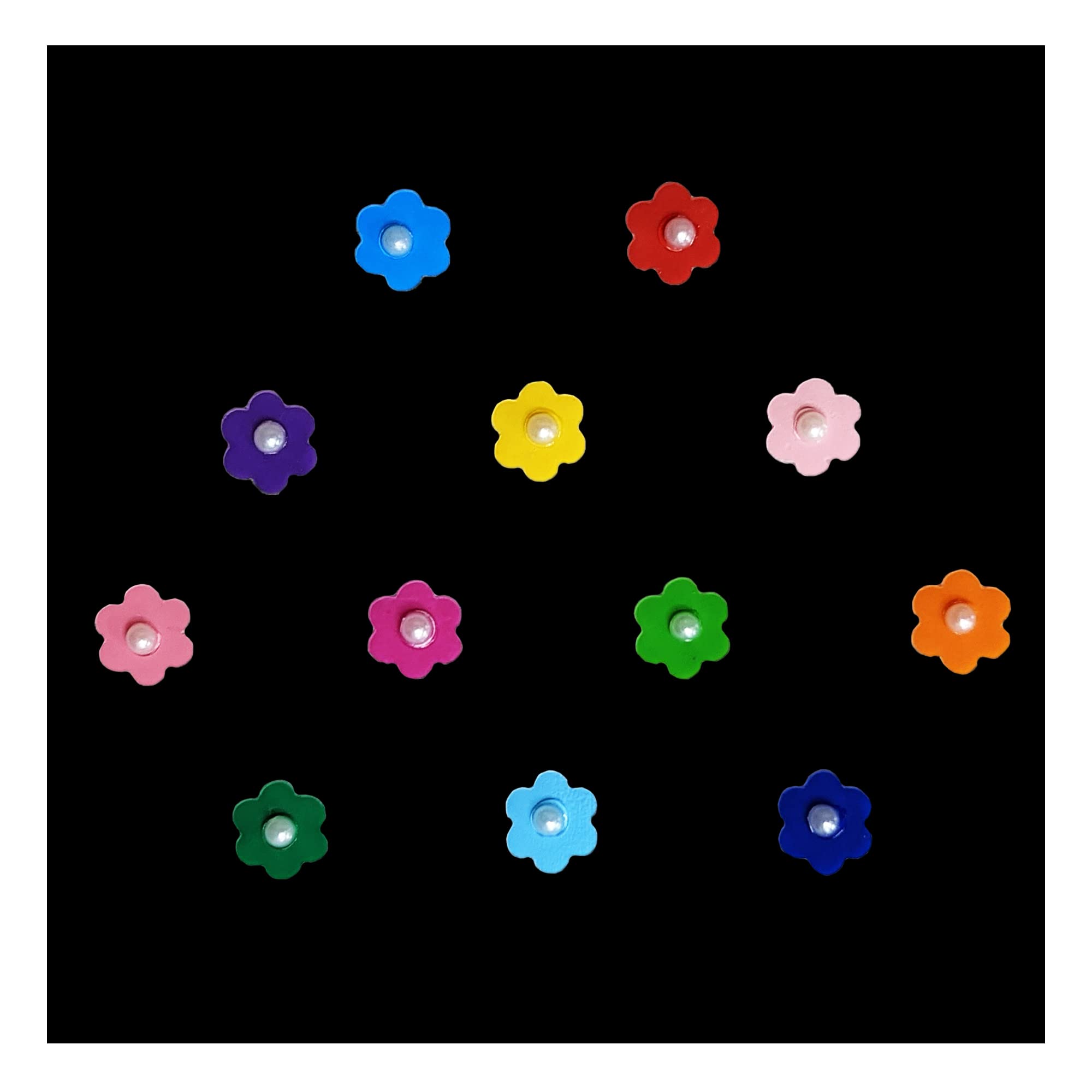 Comet Busters Cute Floral Baby Bindis for Girls - 6mm Kids Face Decoration Stickers (BB010) - Perfect for Birthday Parties, Festivals & Costume Events