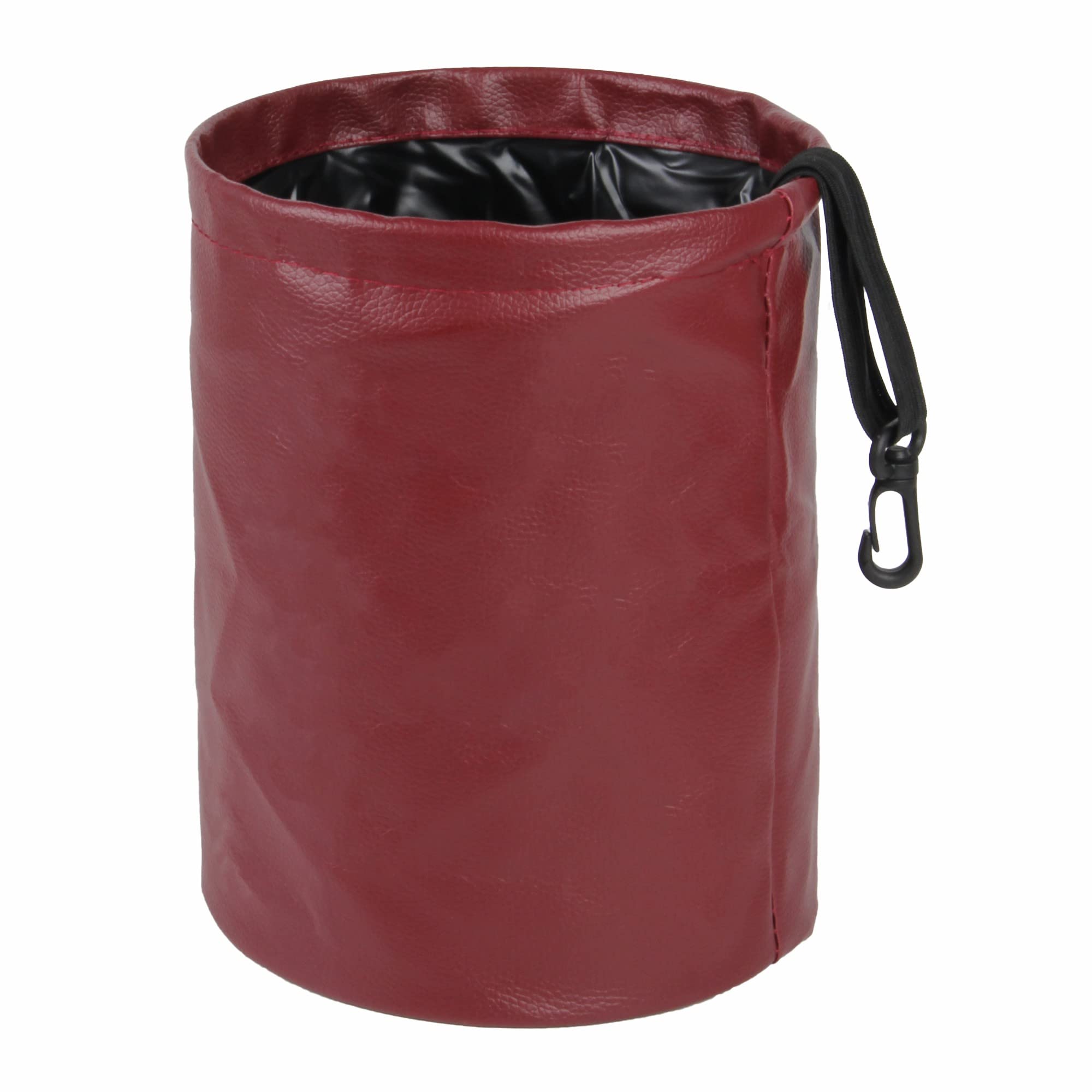 Waterproof PU Leather Collapsible Hanging Car Trash Can - Portable Pop Up Garbage Bin for Vehicles (1 Pack, Red) | Ideal for Road Trips, Commuting & Keeping Your Car Clean